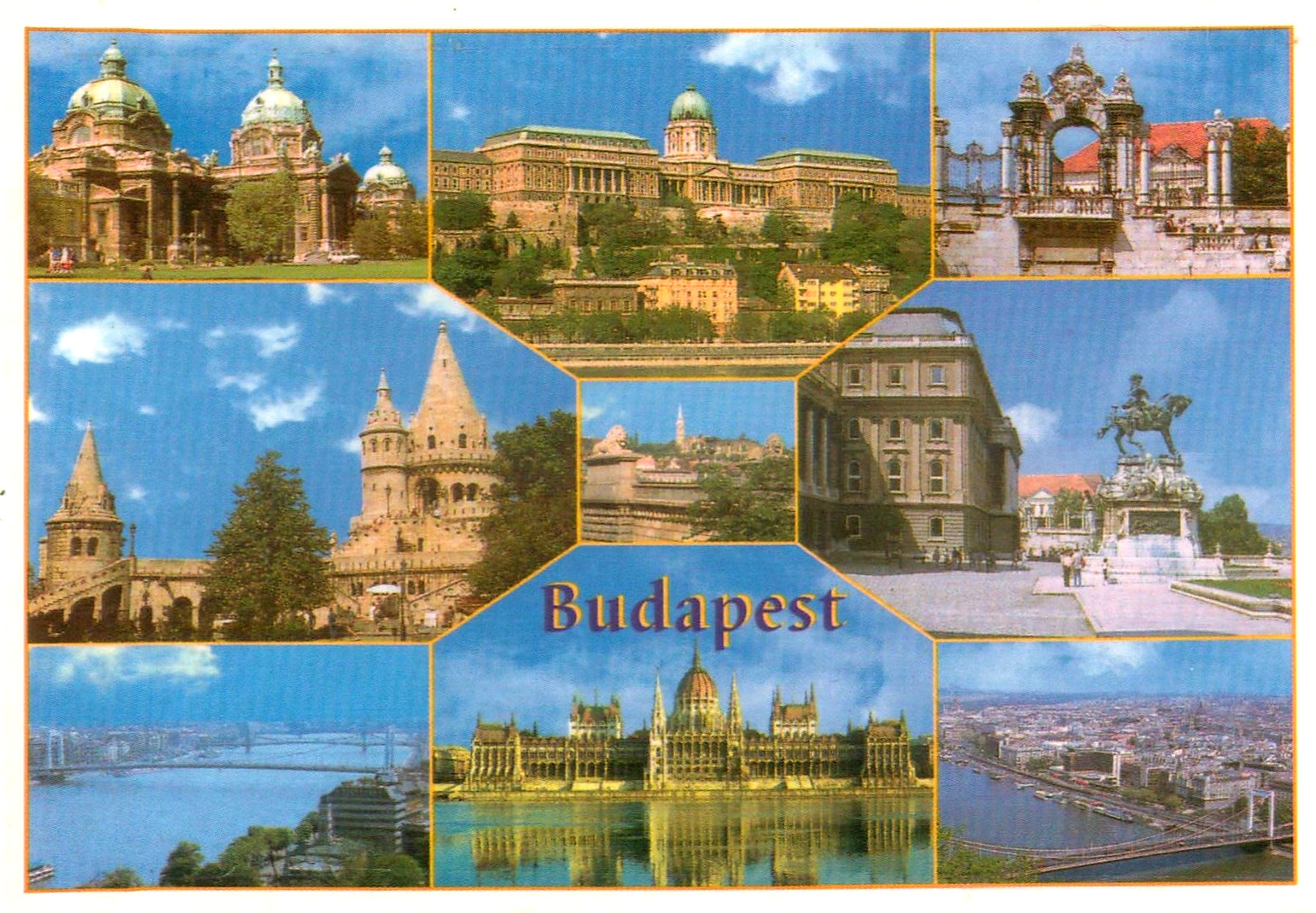 Greetings From Budapest Multi-view Unposted 4 x 6 Postcard