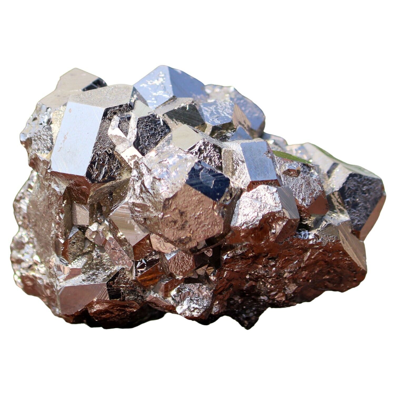 180G Pyrite Healing Stones Specimen Octahedral Brilliant Crystals On Matrix Peru