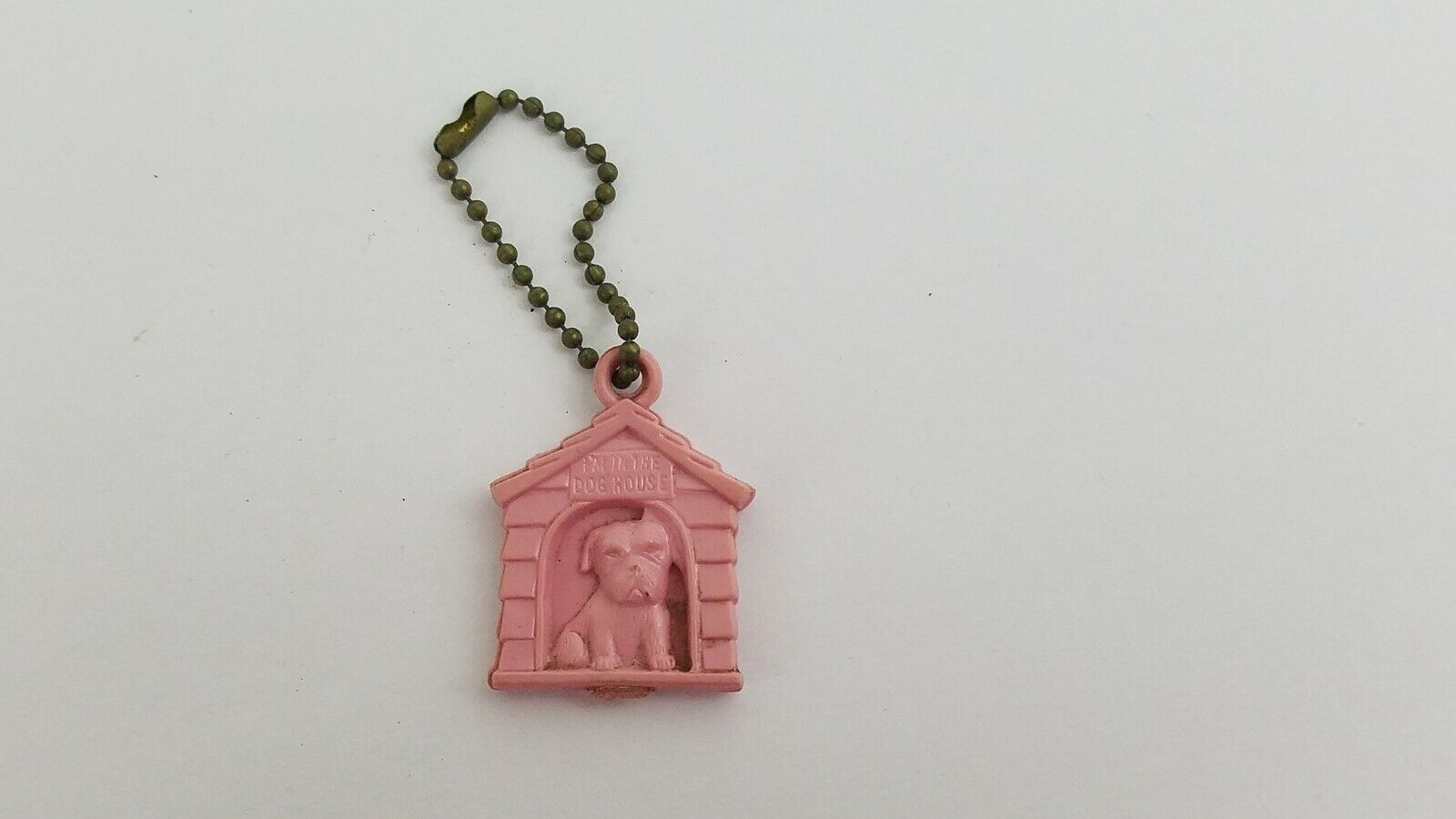 I\'m In The Dog House Keychain Fob Figural Pink Plastic Vintage Marital Bliss