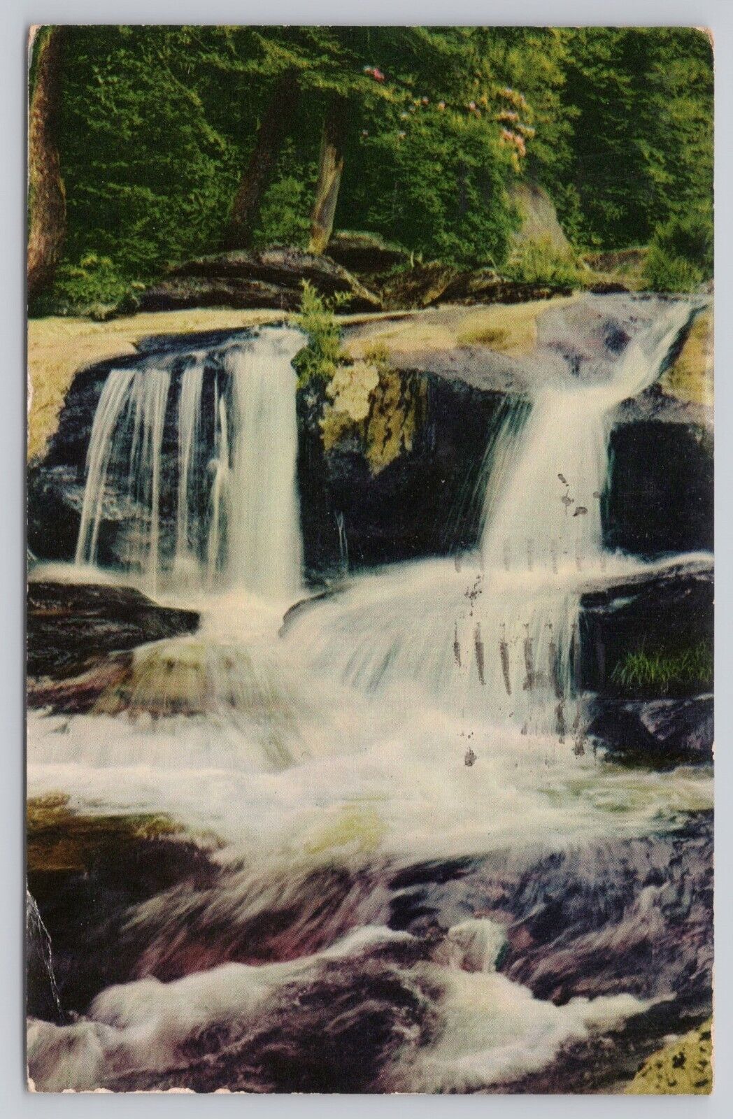 Asheville North Carolina, Boone Fork Waterfall Scenic View, Vintage Postcard