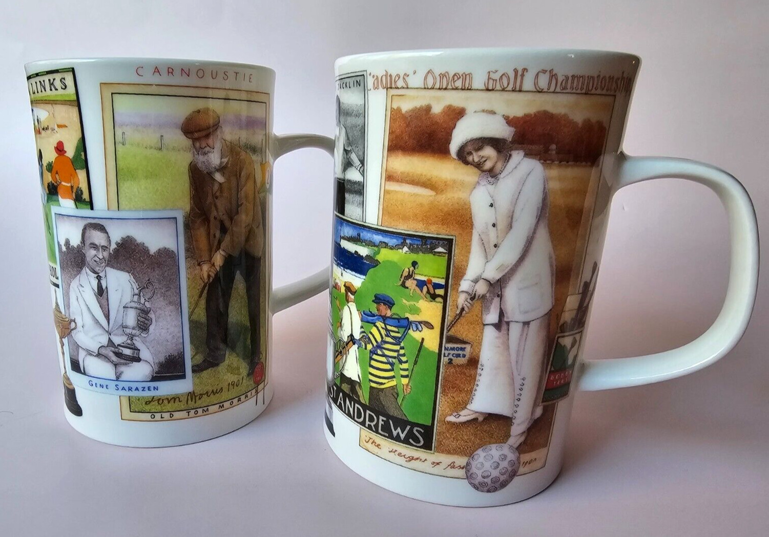2 Golf Mugs Women & Men Scottish Dunoon Fine Bone China England