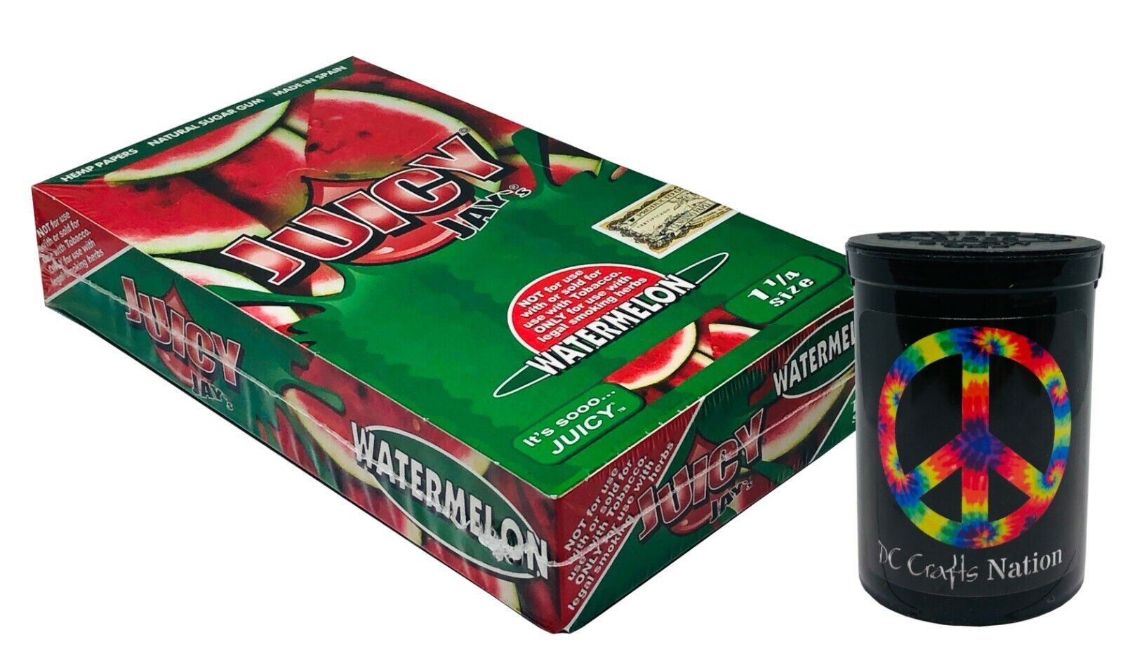 Juicy Jay\'s Watermelon Papers 1.25 Box & Child Resistant Fresh Kettle