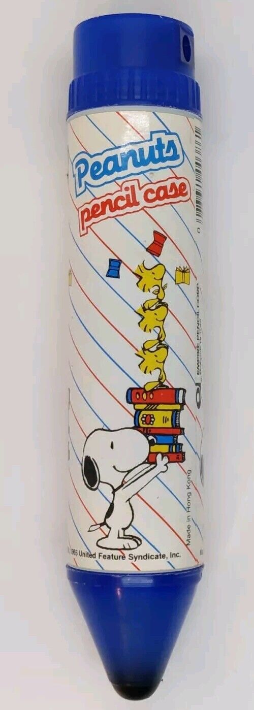 Vintage 1965 Peanuts Pencil Case Snoopy + Sharpener 