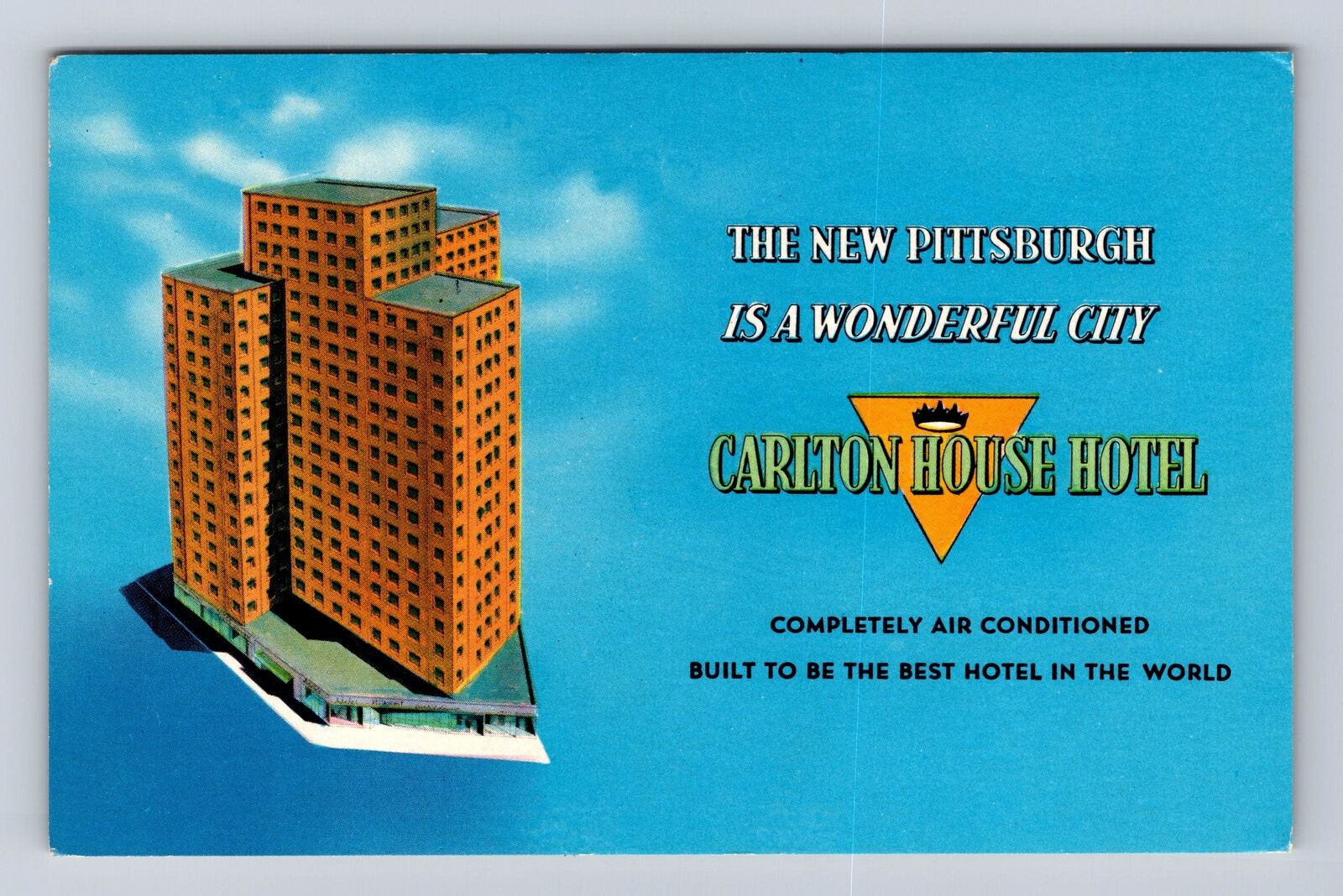 Pittsburgh PA-Pennsylvania, Carlton House Hotel, Advertising Vintage Postcard
