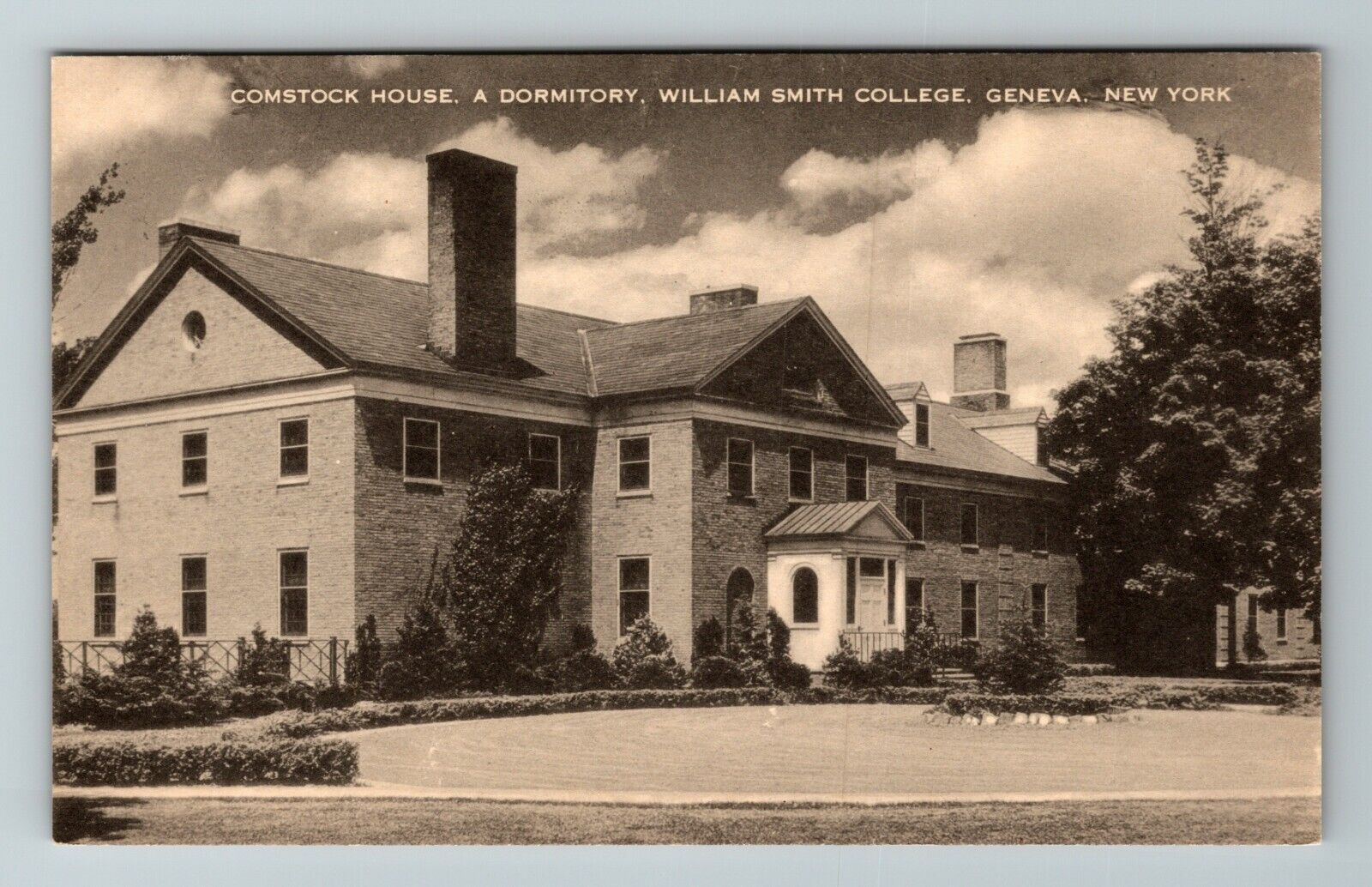 Geneva NY-New York, Comstock House, Dormitory, College, Vintage Postcard
