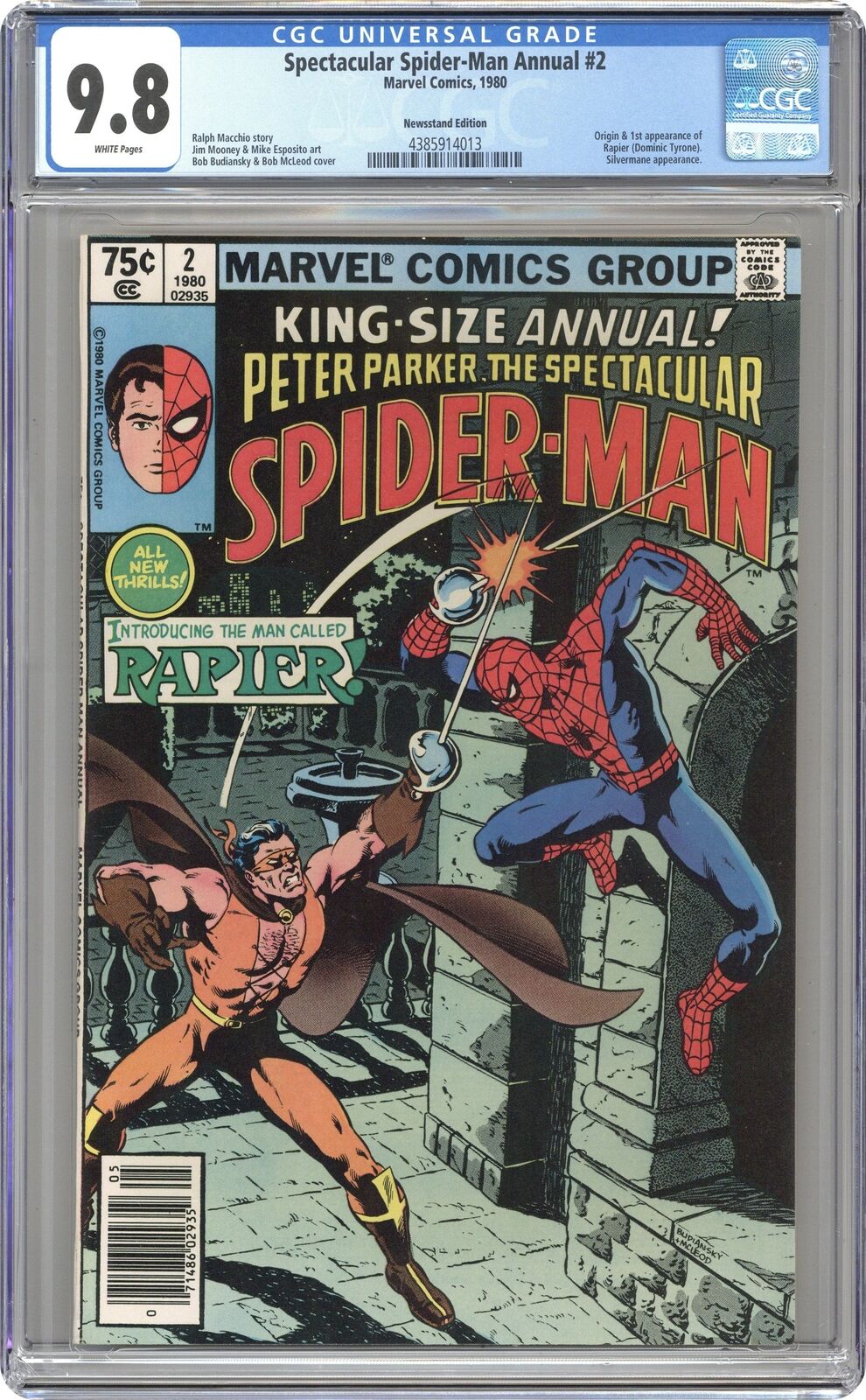 Spectacular Spider-Man Annual #2N CGC 9.8 Newsstand 1980 4385914013