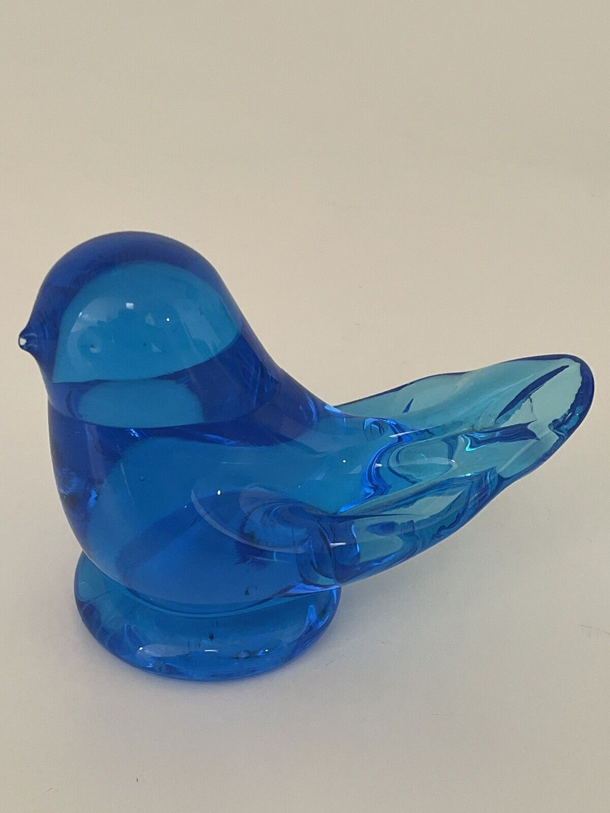 BlueBird of Happiness ART Glass Bird Figure LEO WARD Figurine 1994 Vintage