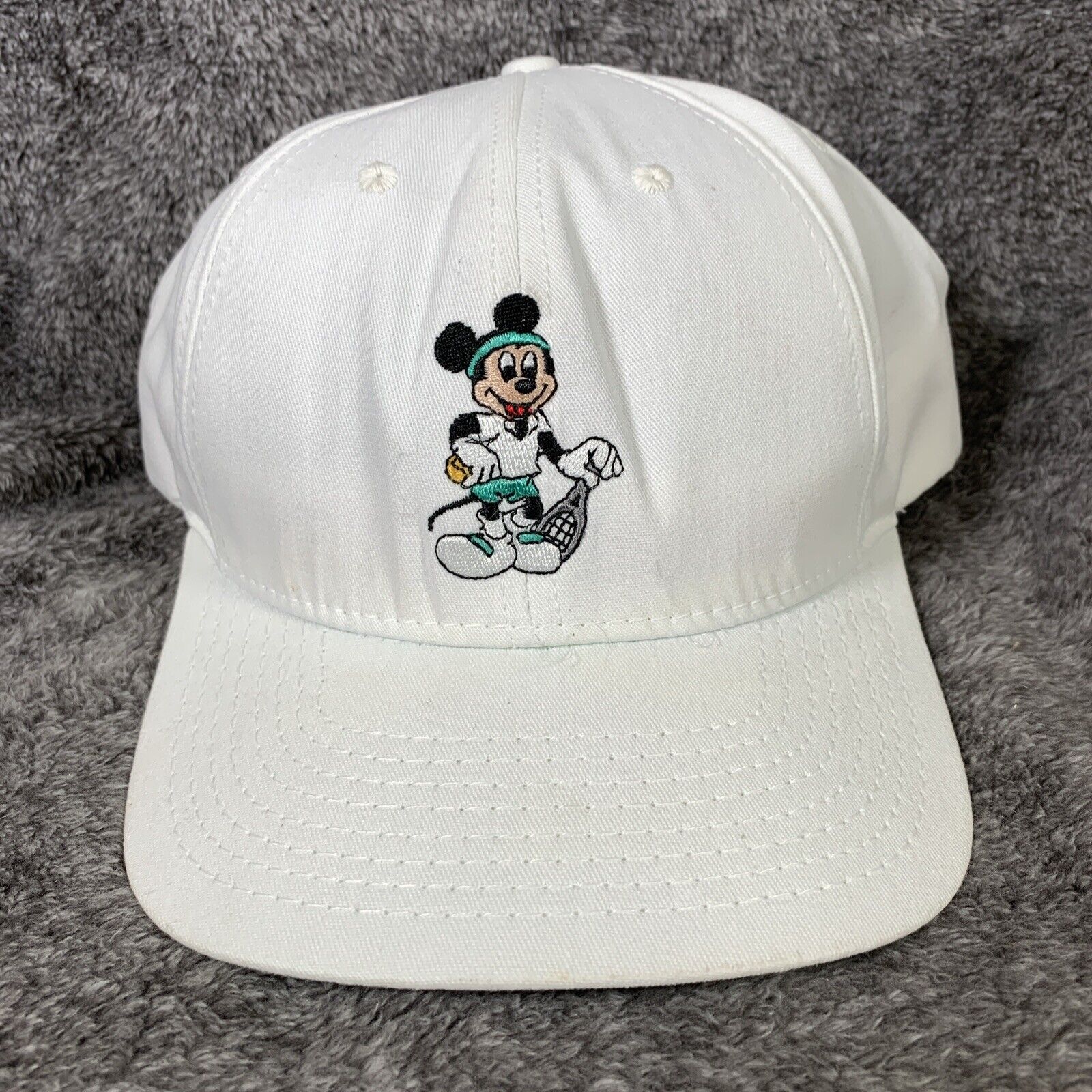 Vintage Disney Pro Collection Strapback Hat Mickey Tennis White
