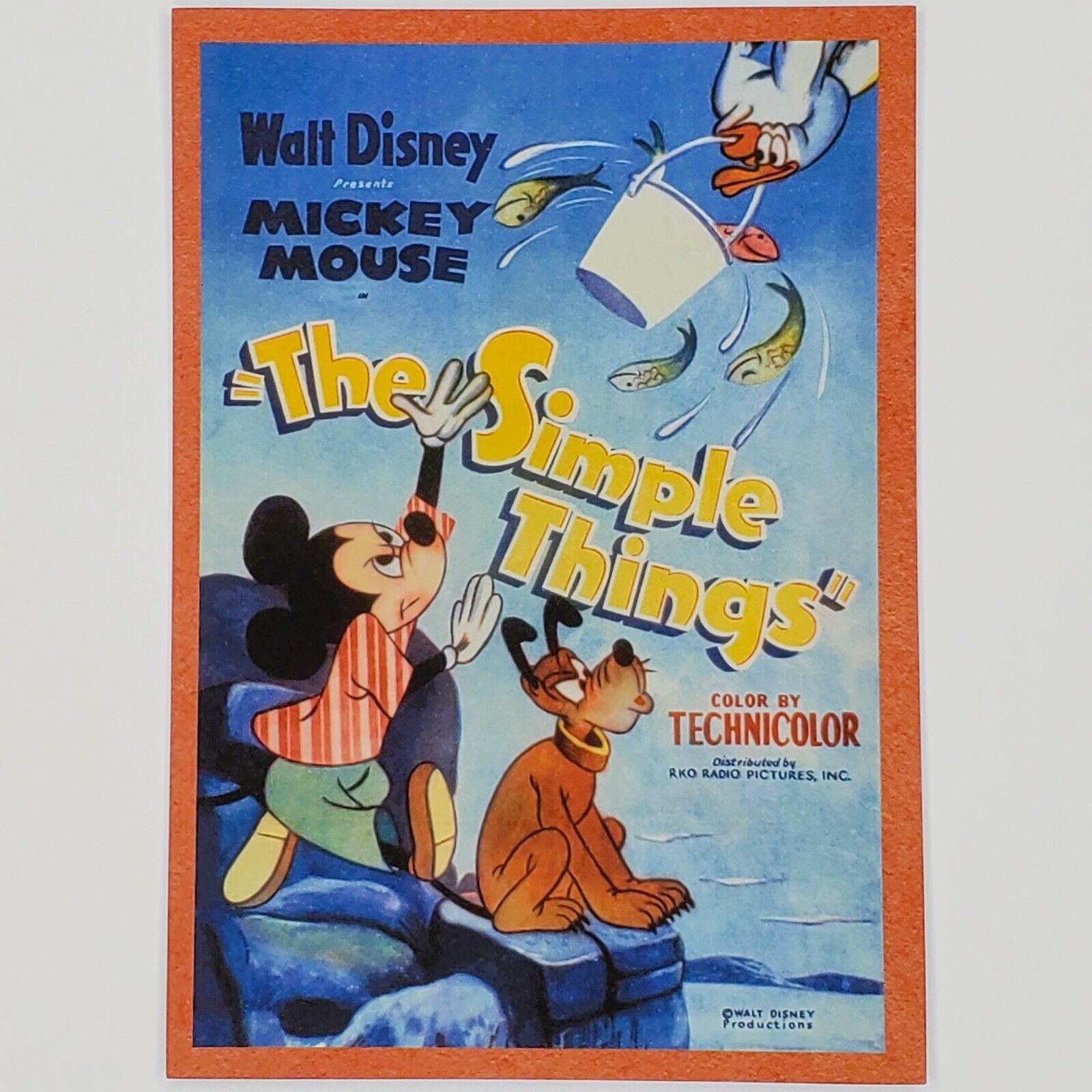 The Simple Things Postcard Pluto Disney Mickey Mouse Museum Seagull RKO Fish 4x6