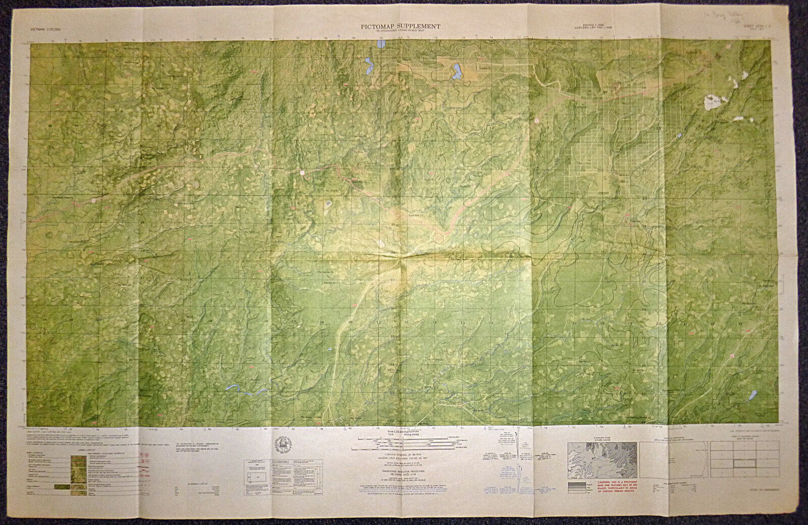 6536 i S - US Army - 1966 MAP - Ia Drang Valley - Hwy 19 - Vietnam War - Ia Mur