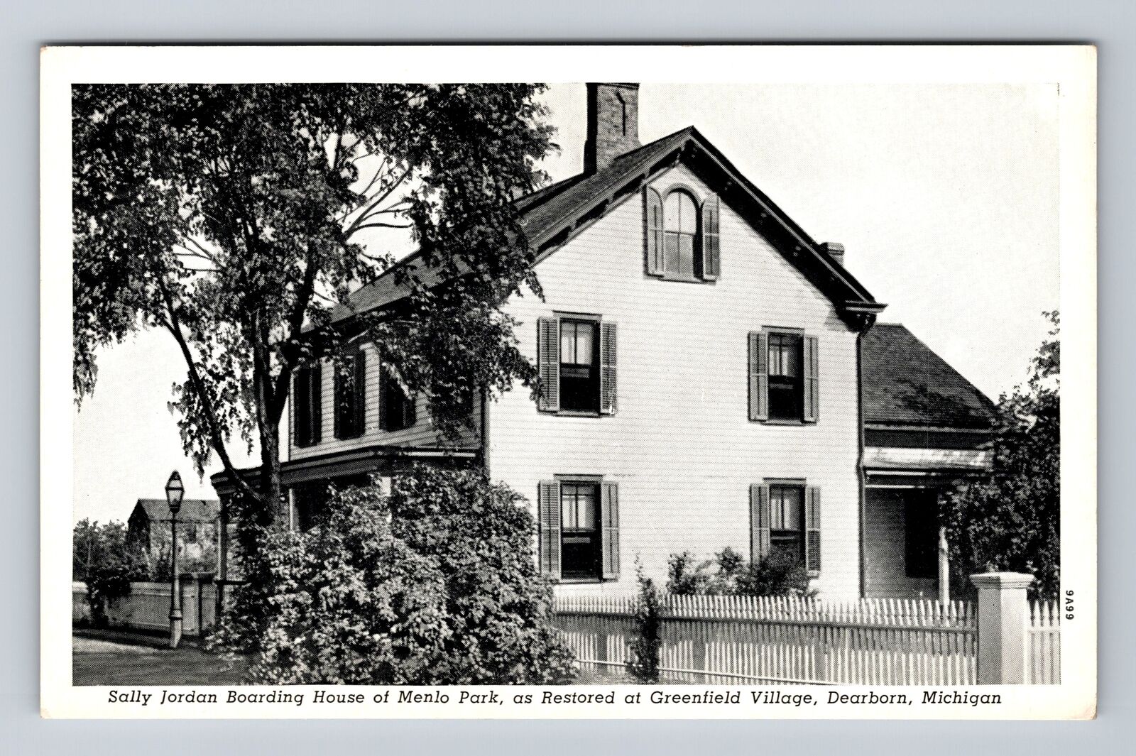 Dearborn MI-Michigan, Sally Jordan Boarding House, Menlo Park Vintage Postcard