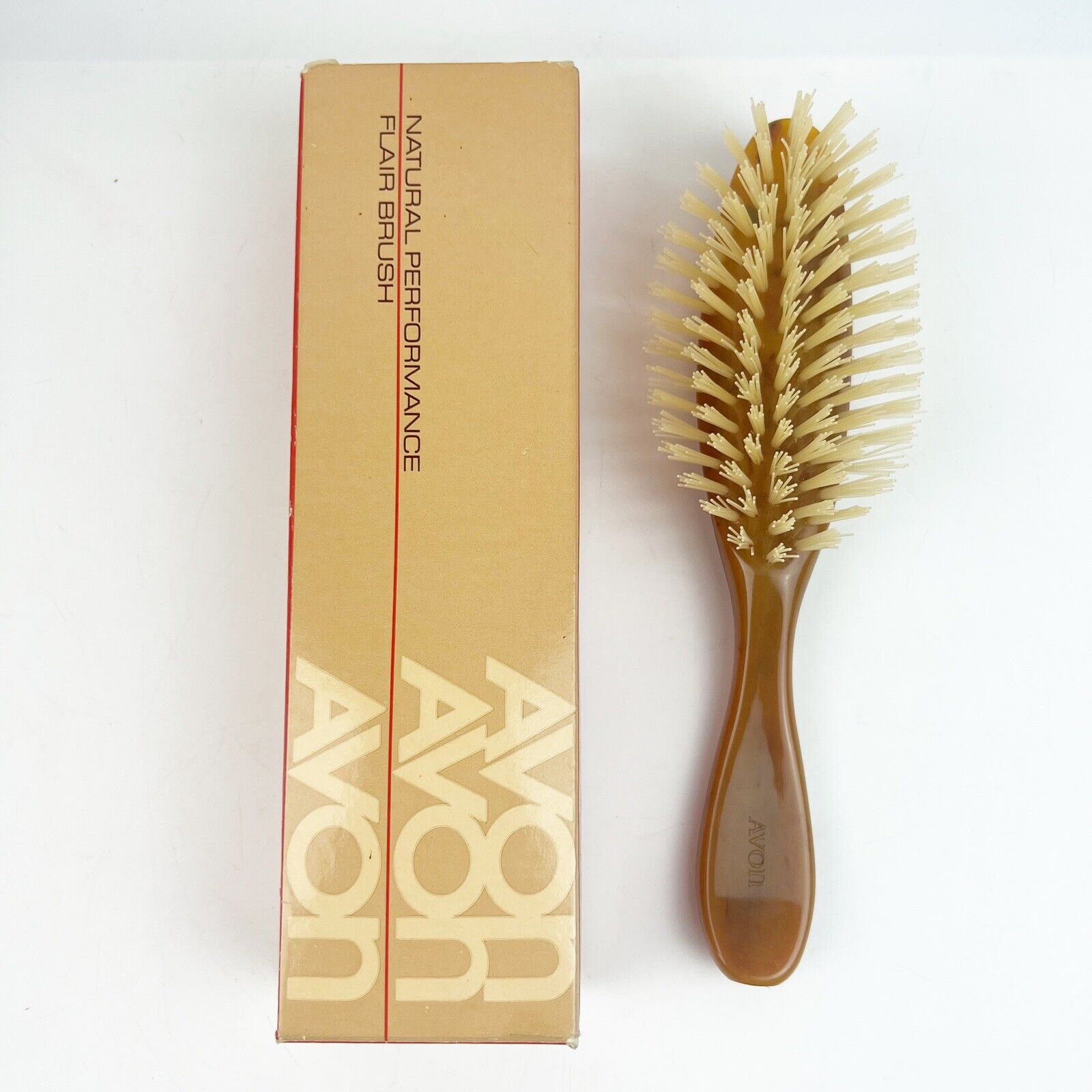 NEW Vintage Avon Natural Performance Flair Brush Bristle Box Wear NOS 1982