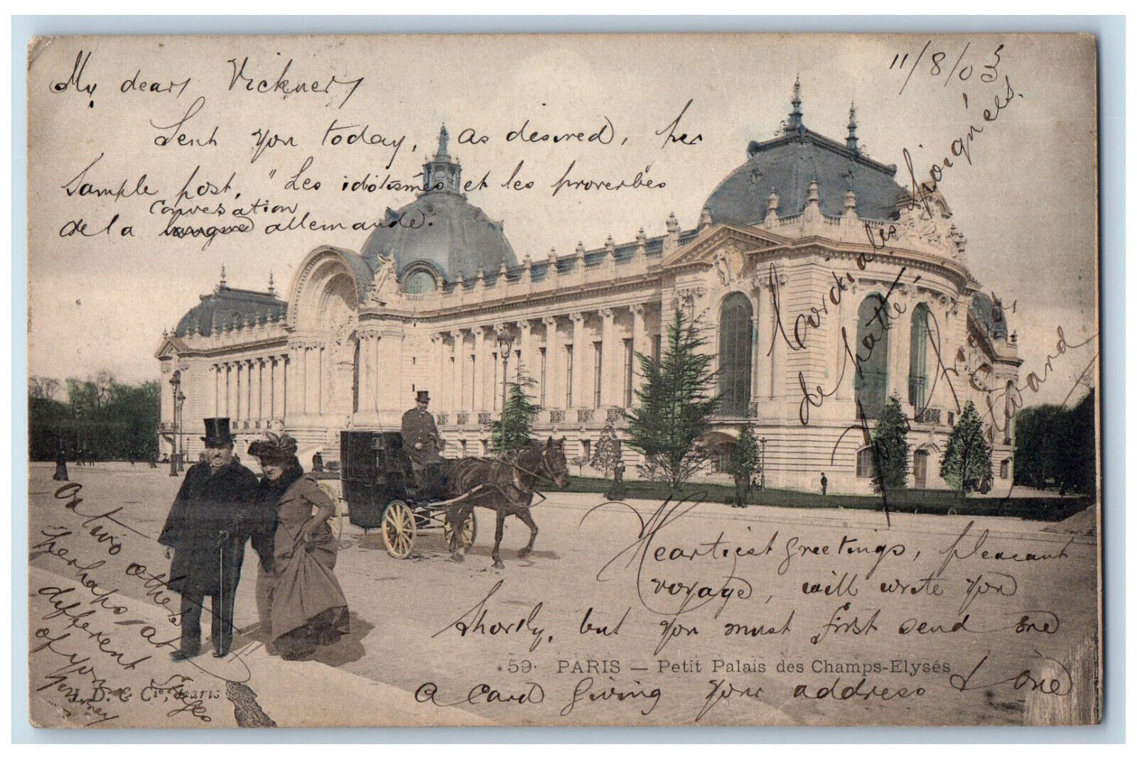 Paris France Postcard Petit Grand Palais des Champs-Élysées 1903 Antique