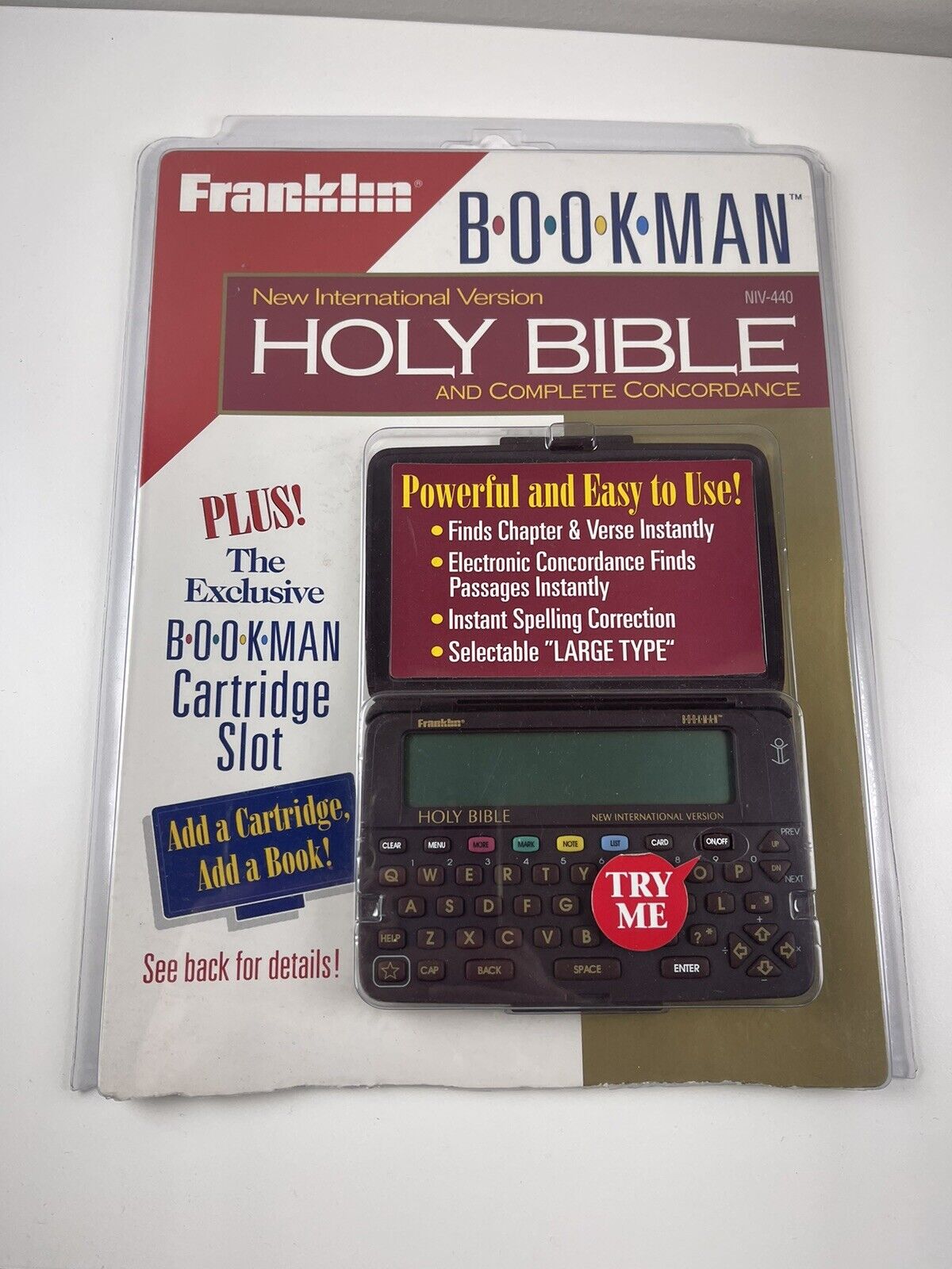 Franklin Bookman Holy Bible King James Version Model NIV-440 *Brand New* 1994