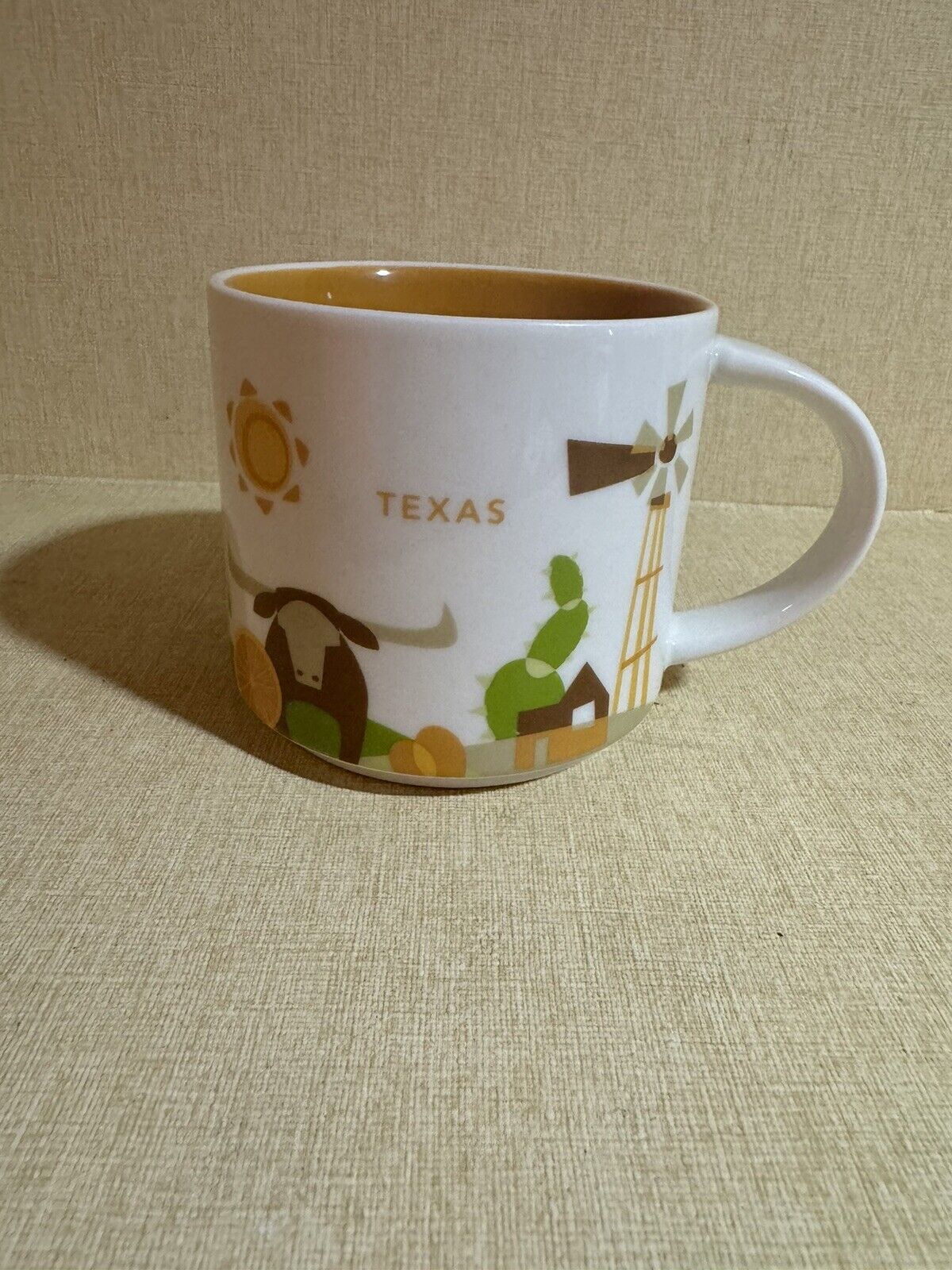 2015 Starbucks Coffee You Are Here Collection mug Cup TEXAS Longhorn Star Desert
