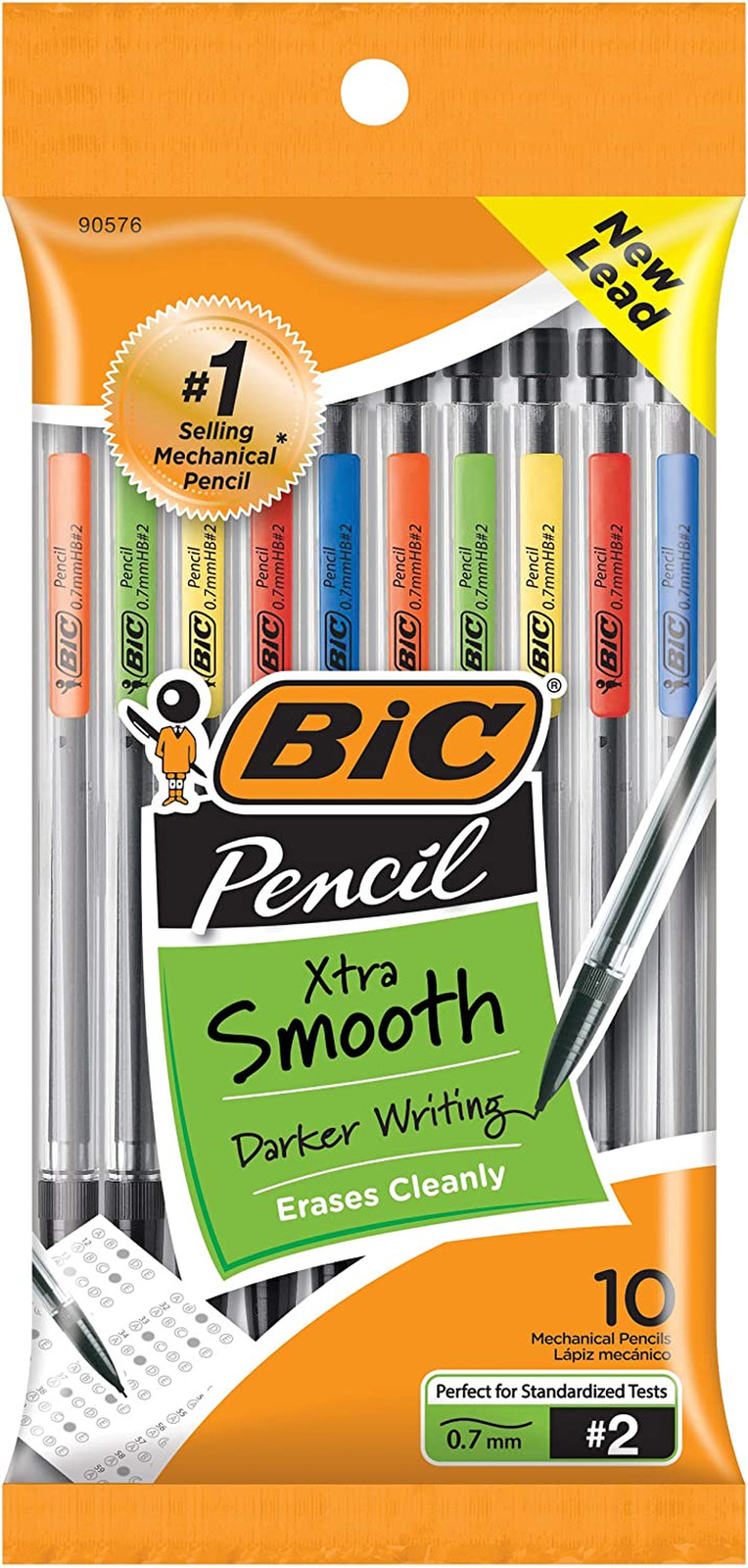 BIC Xtra-Smooth Mechanical Pencils with Erasers, Medium Point (0.7Mm), 10-Count