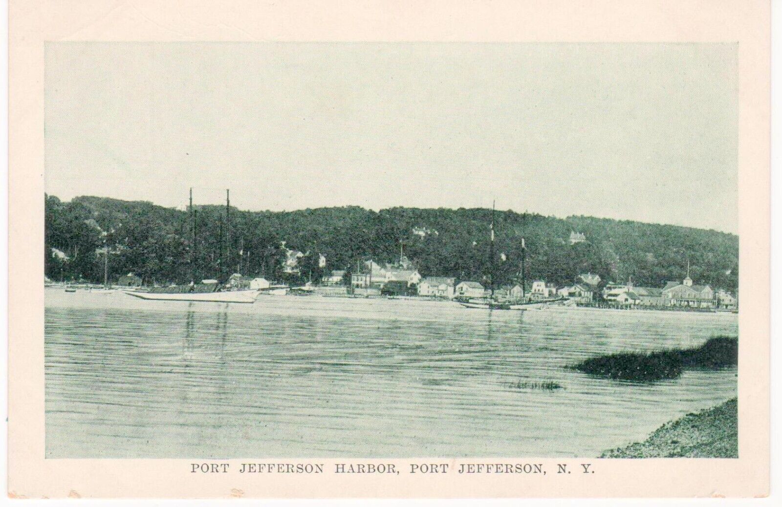 Port Jefferson Long Island NY Harbor Postcard