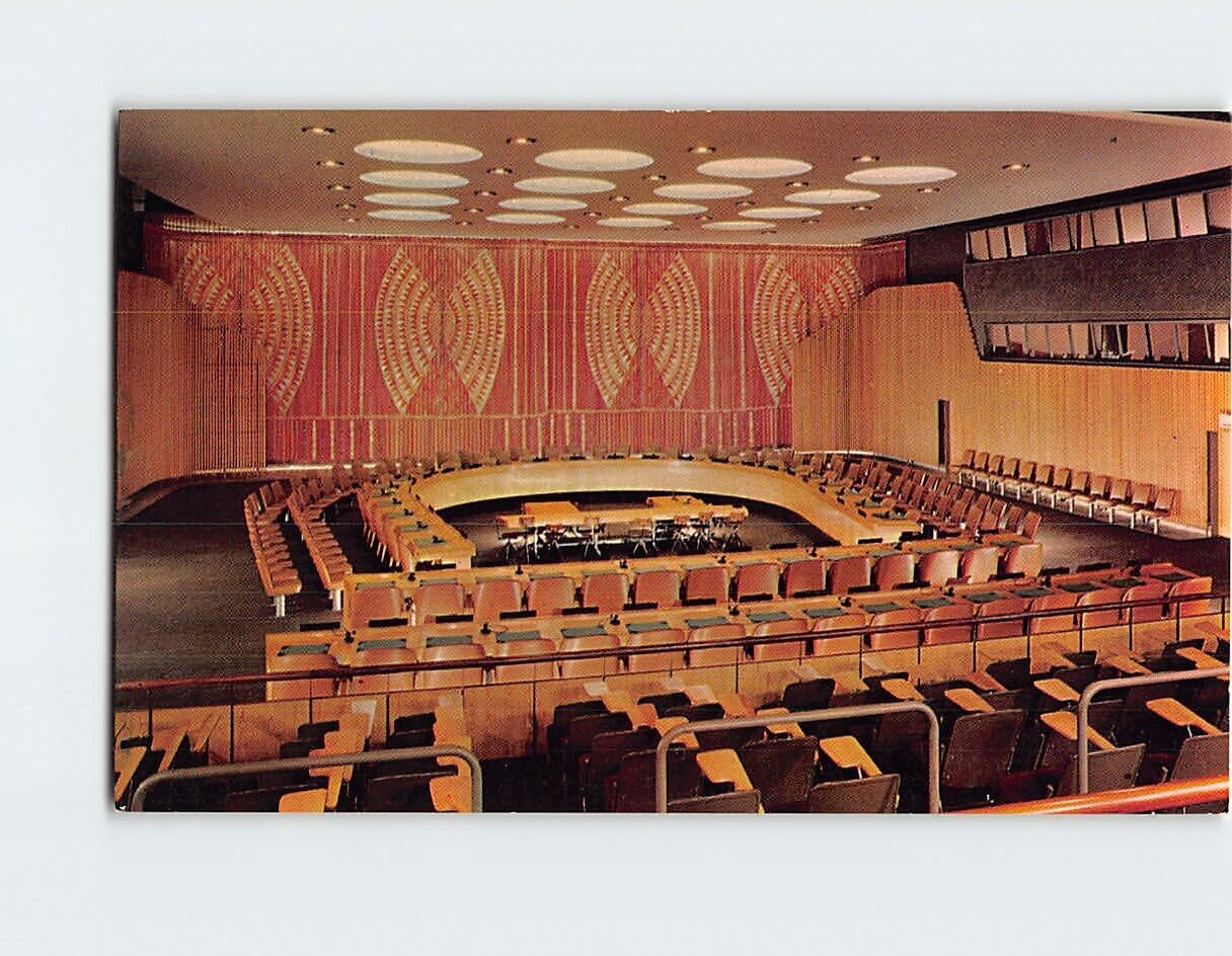 Postcard United Nations Economic & Social Council Chamber New York City New York