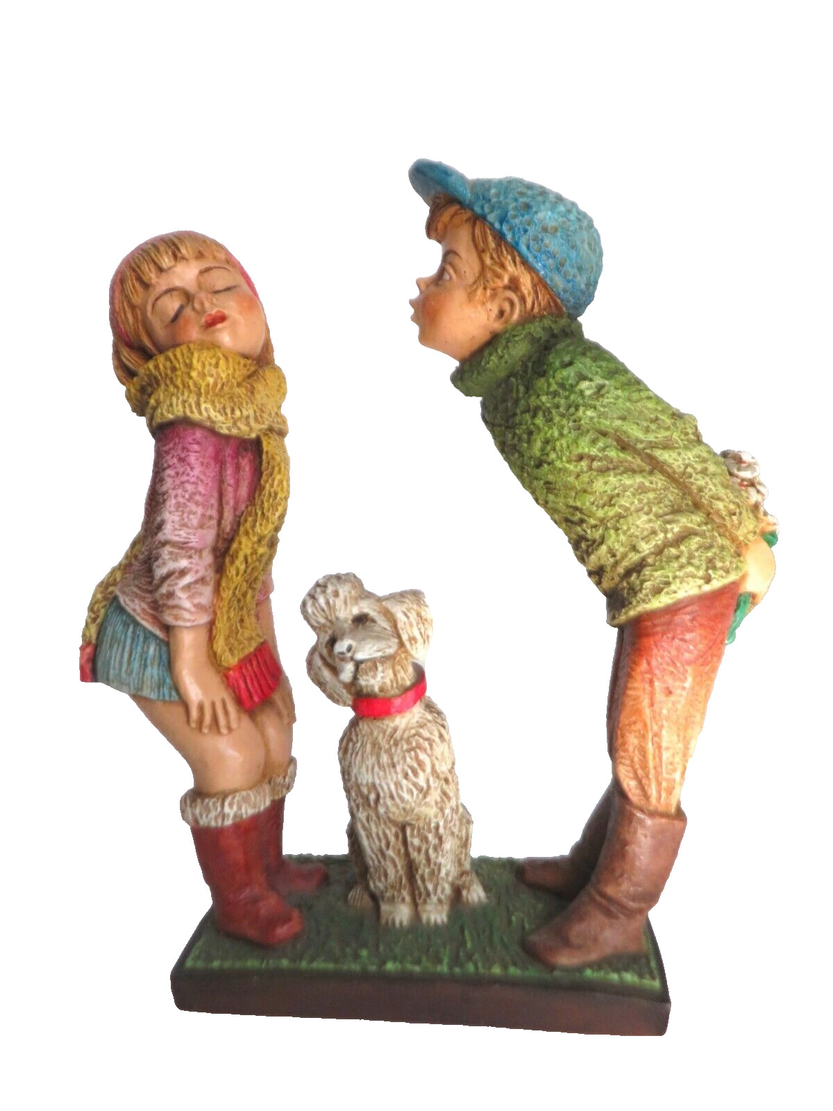Vintage Eigendom Lumen Venlo Boy & Girl w/Dog Figurine EIG L.V.#10.097 Statuette