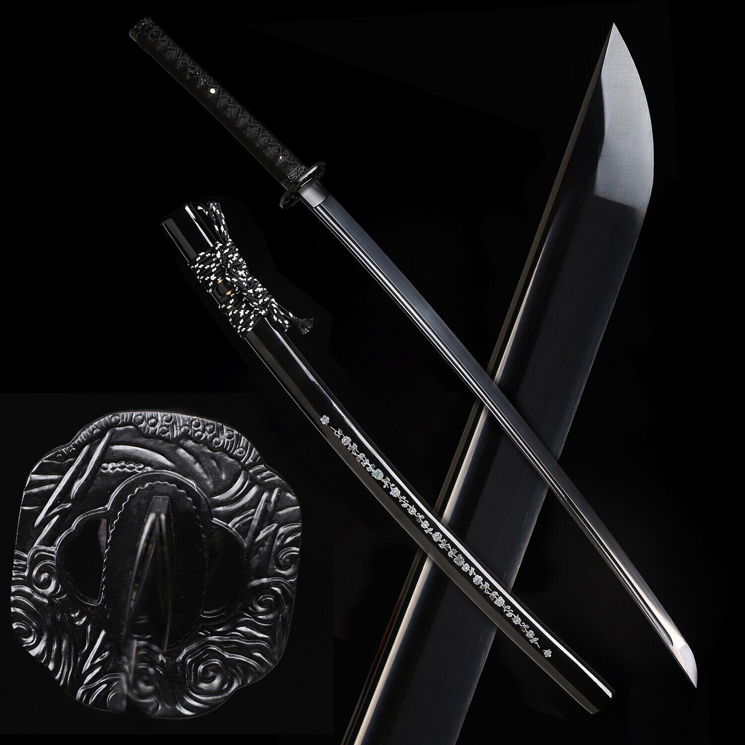 Battle Ready All Black T10 Steel Japanese Samurai Sword Katana Razor Sharp