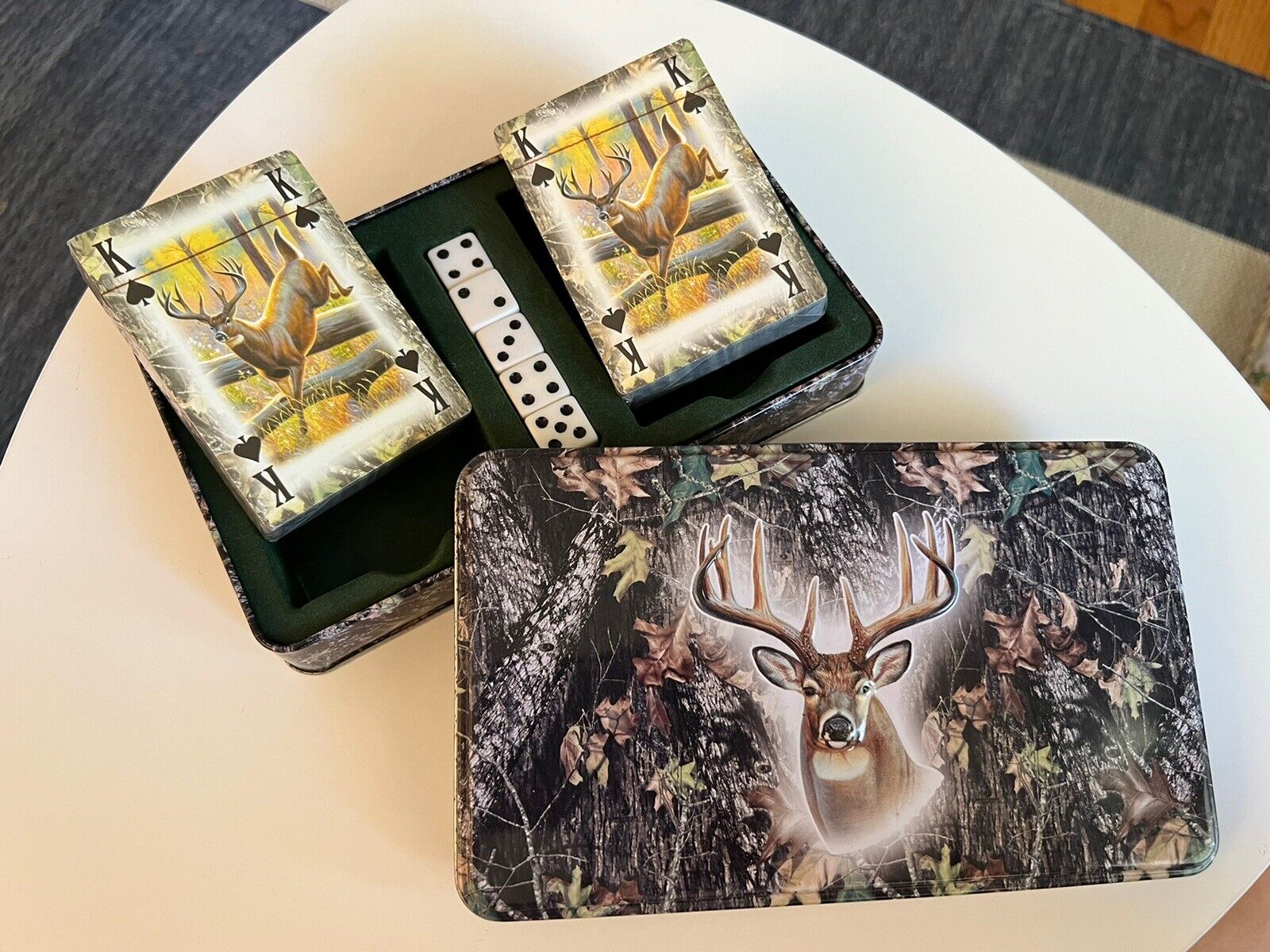 Rivers Edge Products Cards & Dice Tin Whitetail Deer Theme