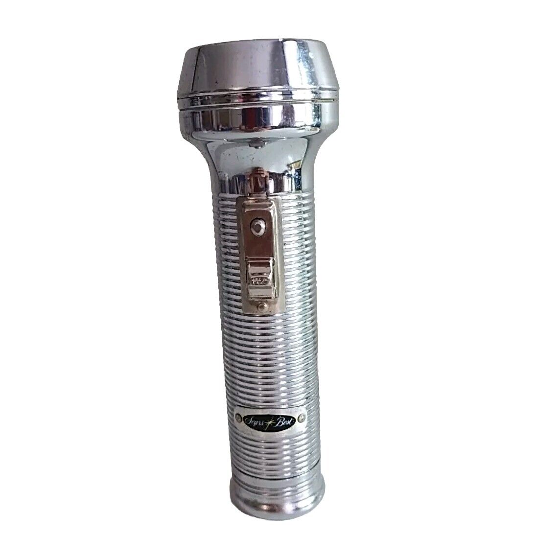 Vintage Sears Best Chrome Metal Flashlight - Made in U.S.A.