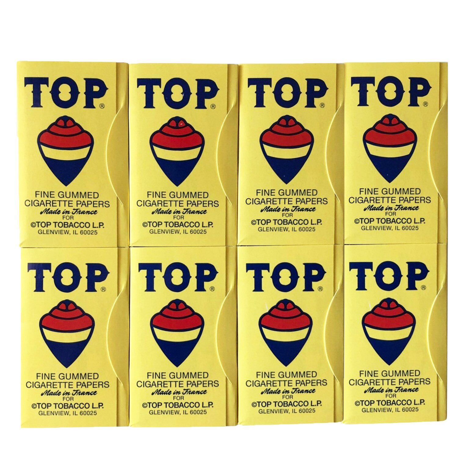 8 x TOP Cigarette Rolling Paper 100 Papers per Booklet - Free Express Shipping