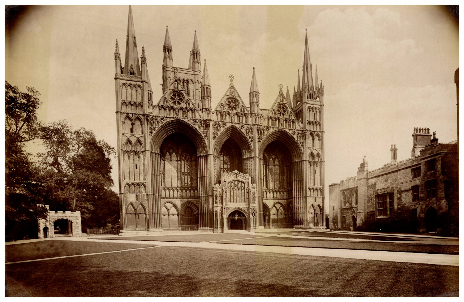 England, Peterborough Cathedral, Vintage Albumen Print Vintage Albumen Print T