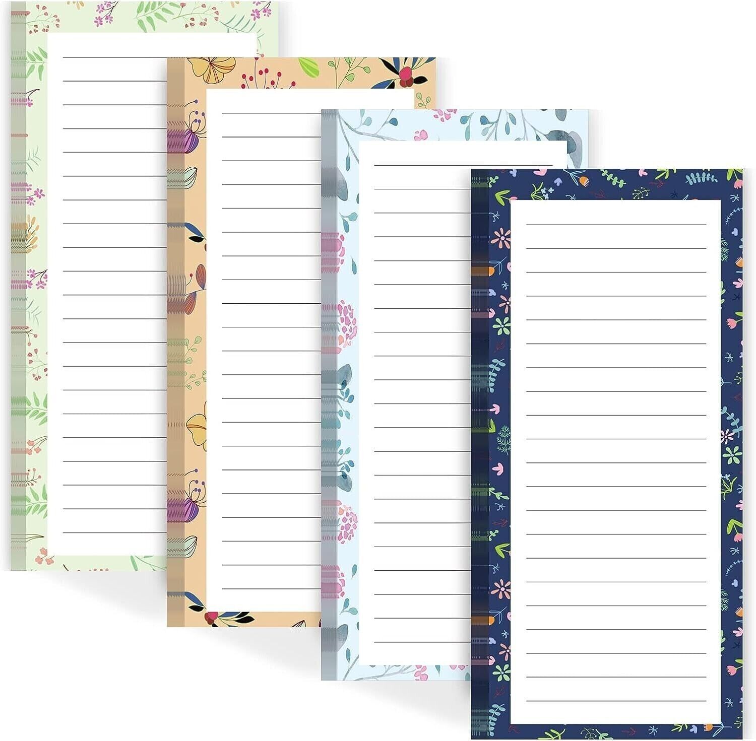 4 Pack Magnetic Notepads for Refrigerator,Grocery List Magnet Pad,50 Sheets/Note