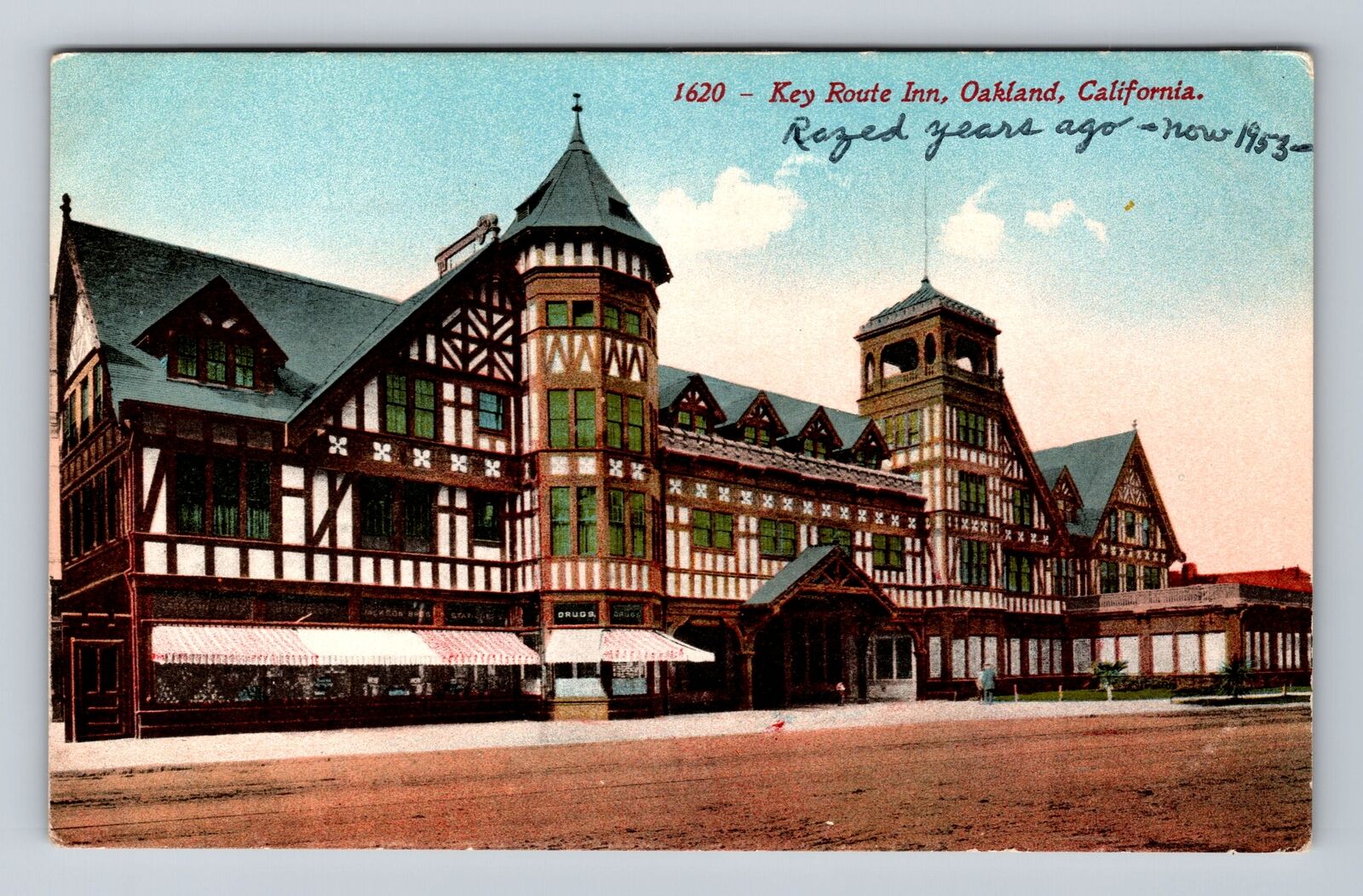 Oakland CA-California, Key Route Inn, Advertising, Antique Vintage Postcard
