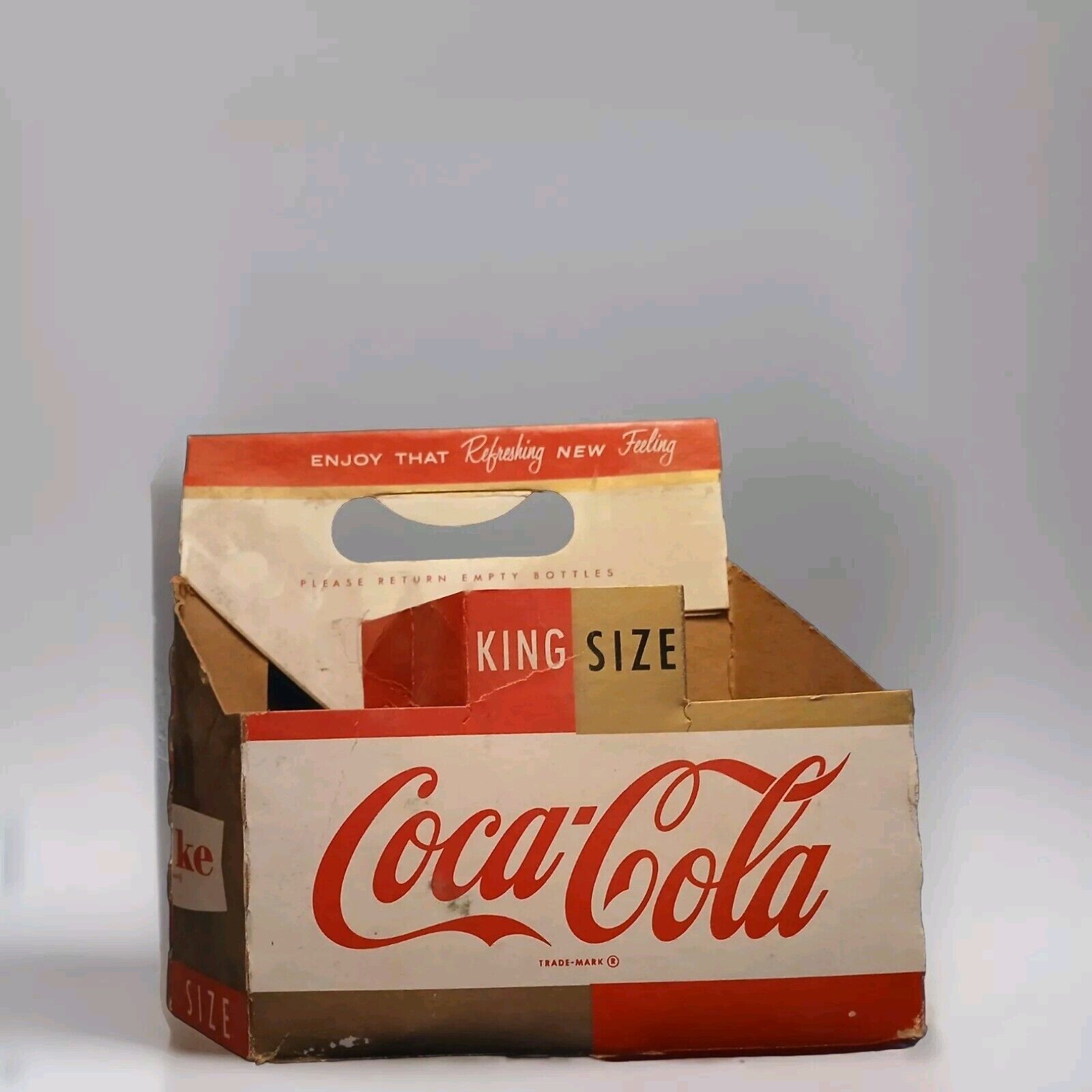 Vintage COKE carton~Coca Cola 6 pk~Enjoy That Refreshing New Feeling~FREE SHIP
