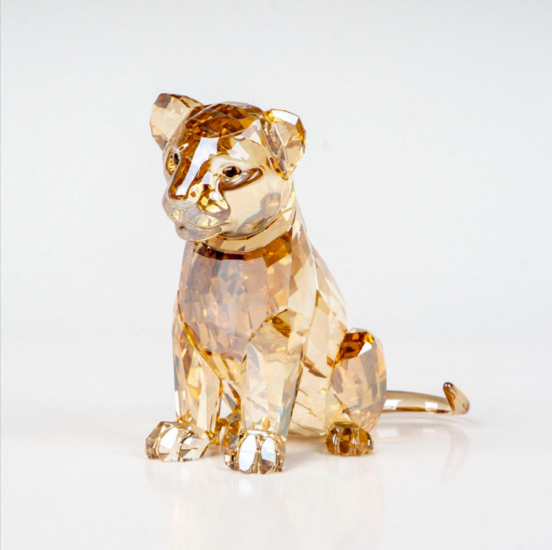Swarovski Crystal Lion Cub Figurine SCS Loyalty Gift 2016 Original Box COA 2.25
