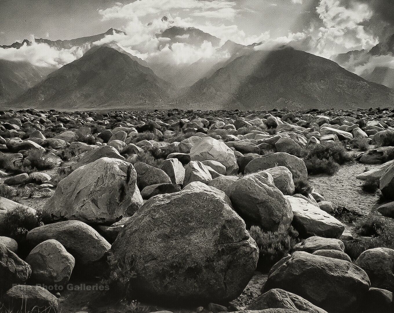 1944/72 ANSEL ADAM Vintage Rock Boulders Sierra Nevada Landscape Photo Art 11X14