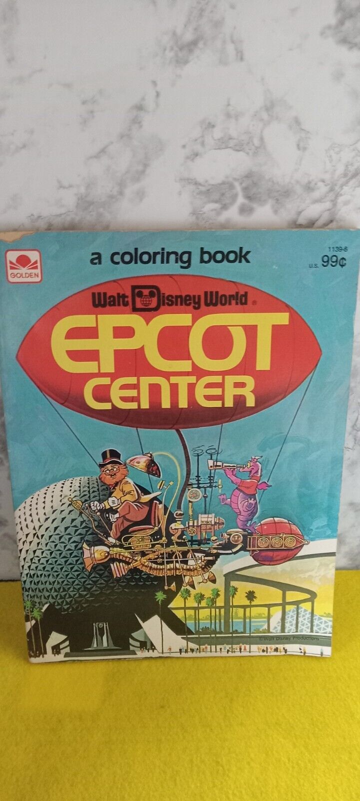 Vintage Walt Disney World 1983 Epcot Center Coloring Book Golden