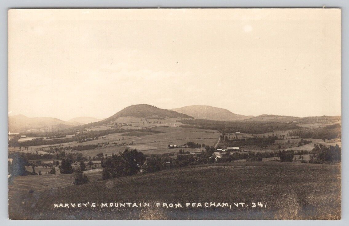 Postcard Harvey\'s Mountain from Peacham VT Real Photo