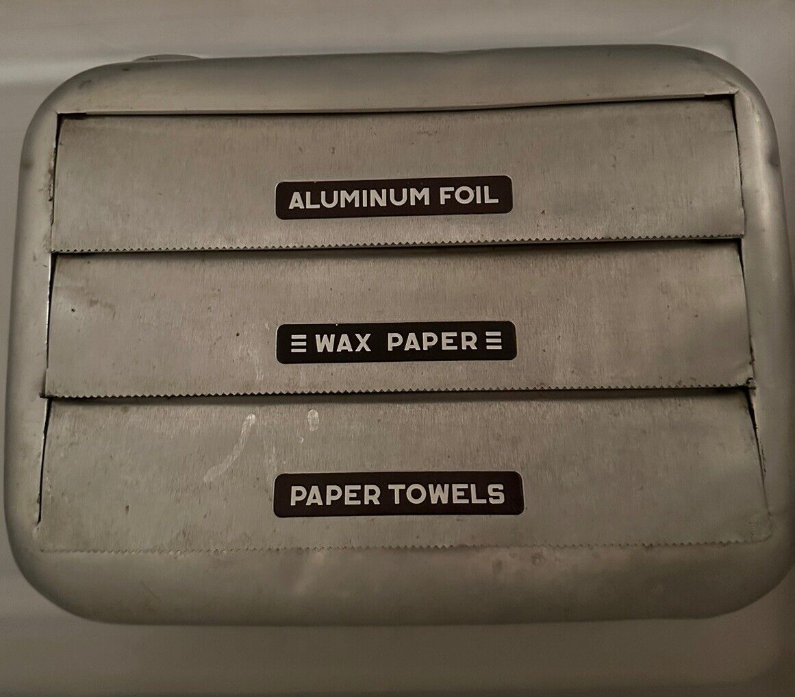 1940s Kitchen Aluminum Foil/Wax Paper/Towel Dispenser Wall-Mount Vintage Antique