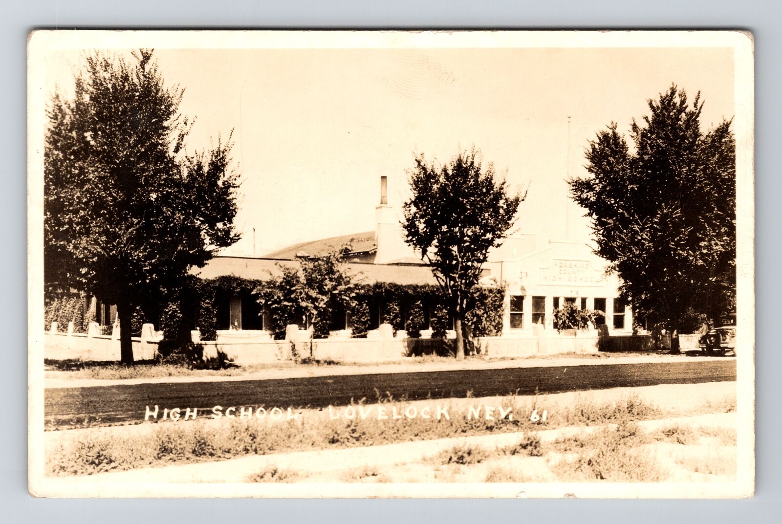 Lovelock NV-Nevada RPPC, High School Building, Vintage Real Photo Postcard