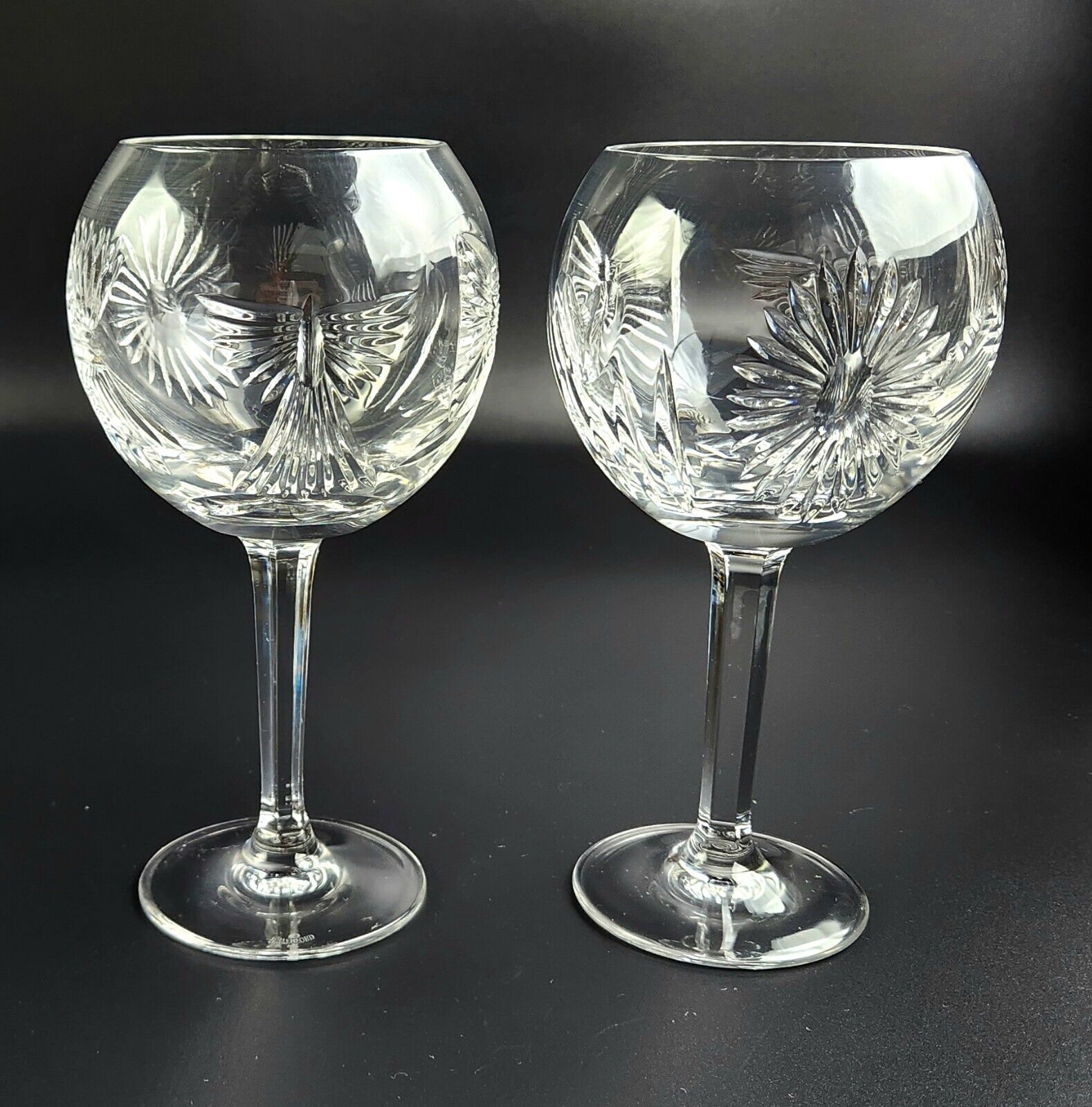 Vintage - Pair - Water Goblet Millennium Series by WATERFORD CRYSTAL 