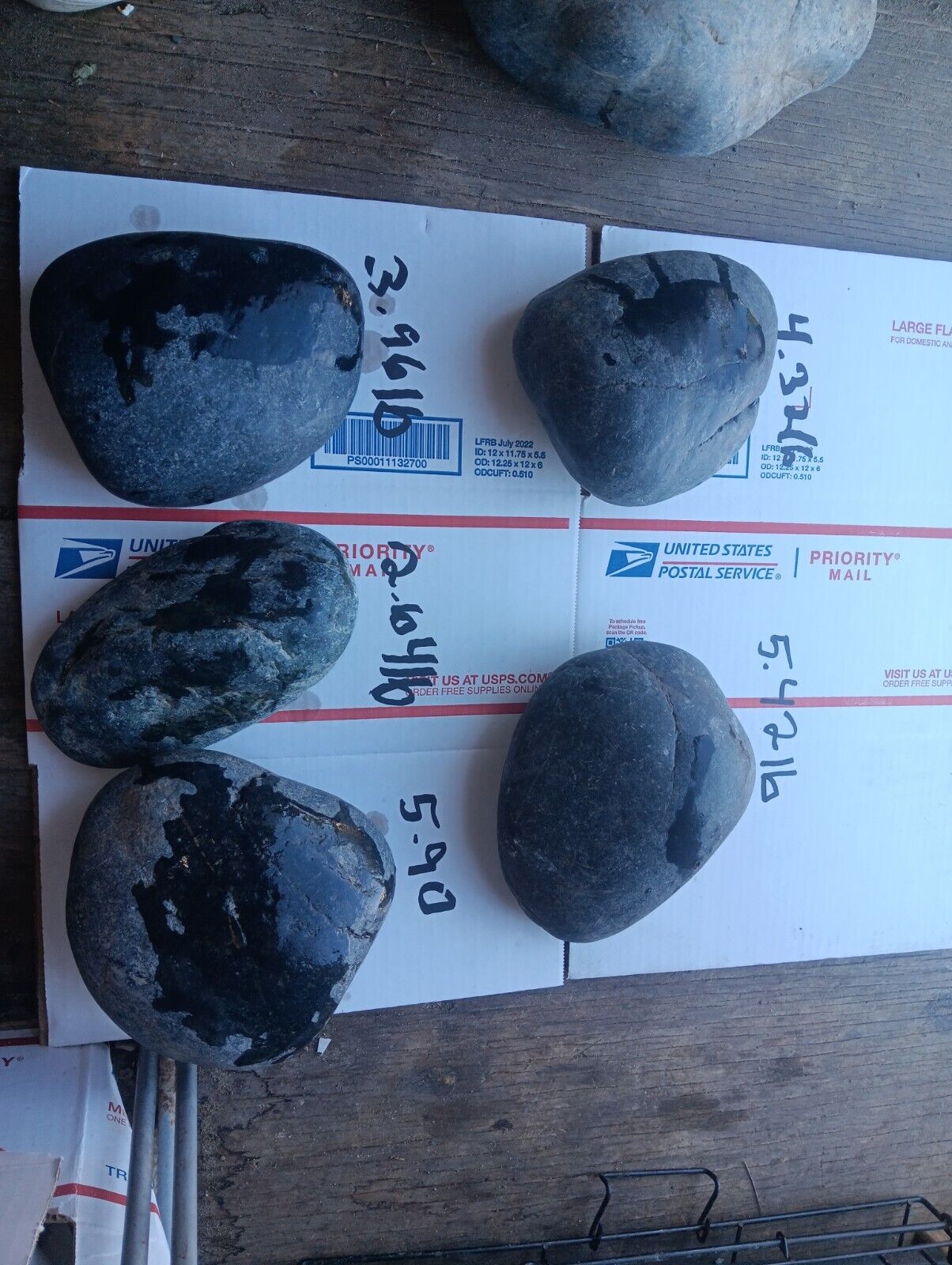 Lot Of 5 Nephrite Jade Boulders,qeights In Photo Ships Medium Flat Rate M#1