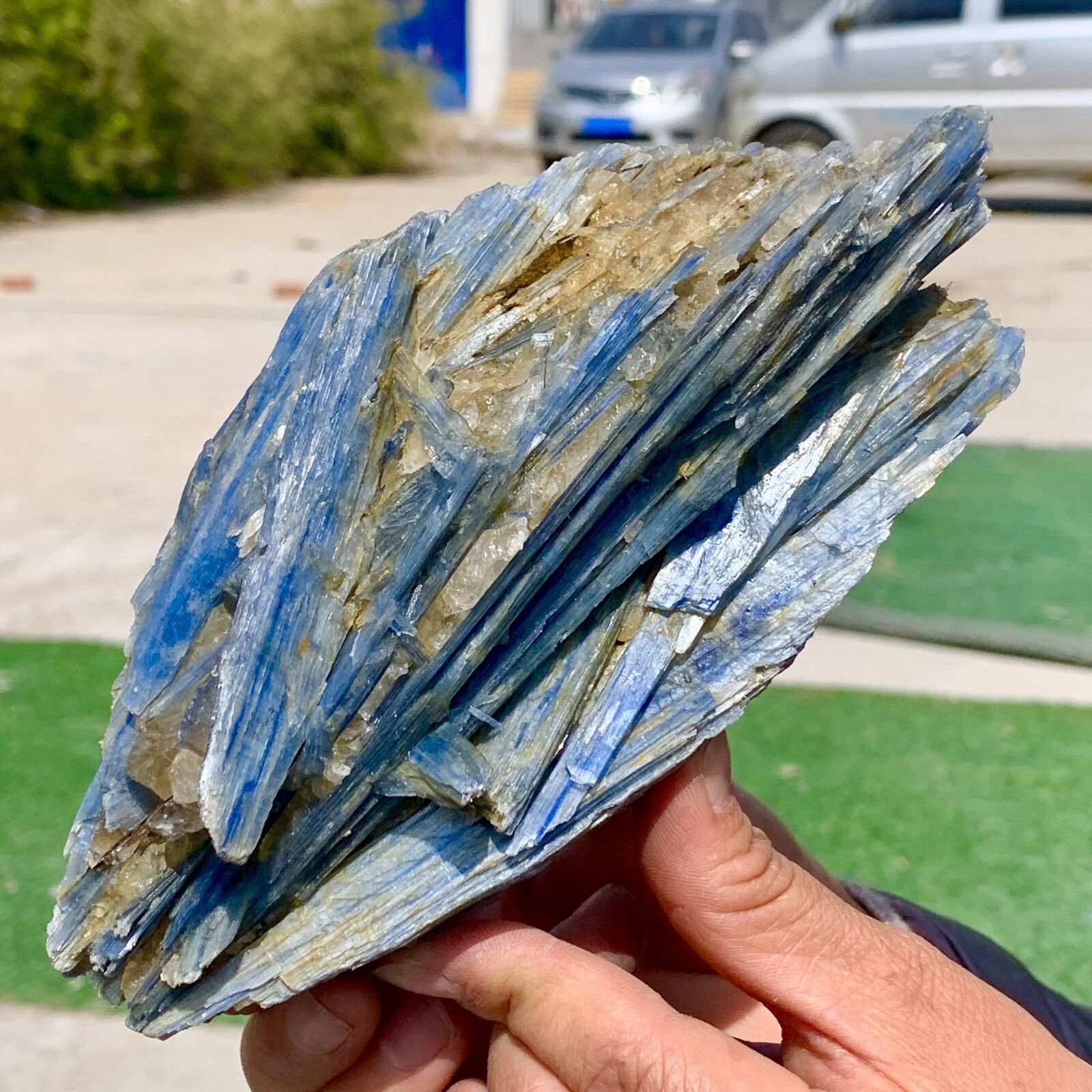 2.16LB Rare Natural beautiful Blue KYANITE with Quartz Crystal Specimen Rough