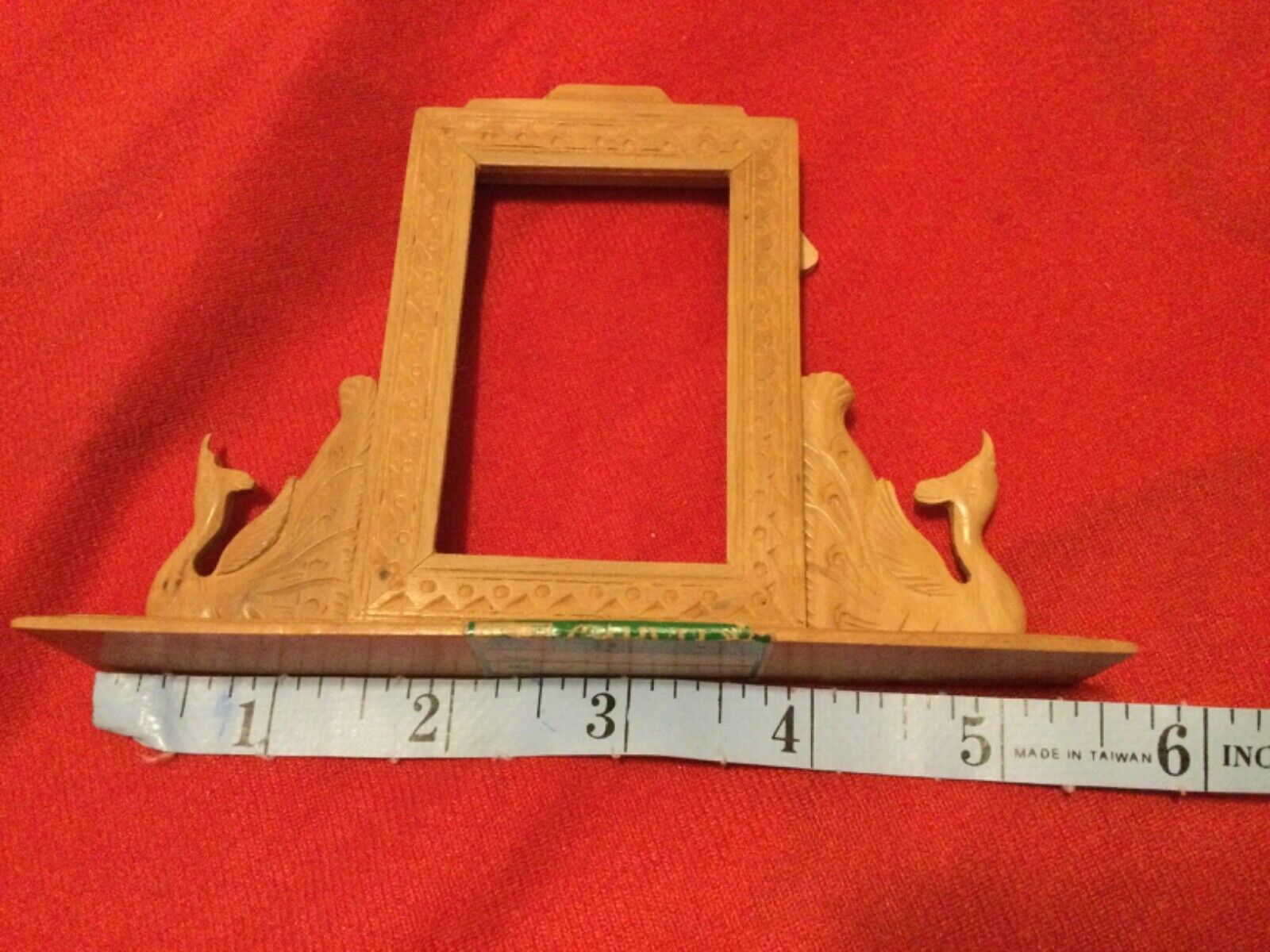 Vintage Early 70's hand Carved Wood Picture Frame Indian