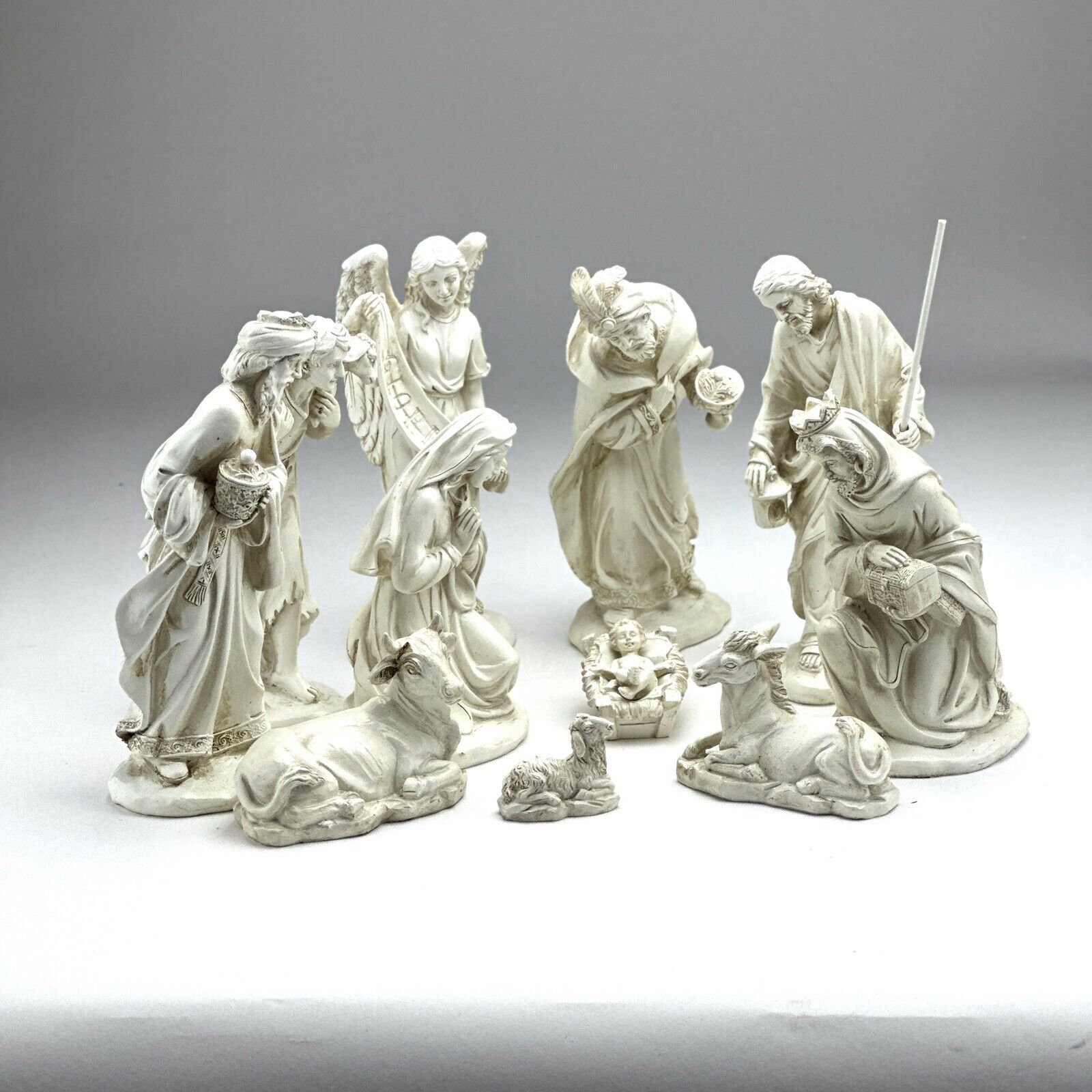 Nativity Set 11 Piece Baby Jesus, 3 Wise Men, Angel, Mary, Joseph, Shepard Etc