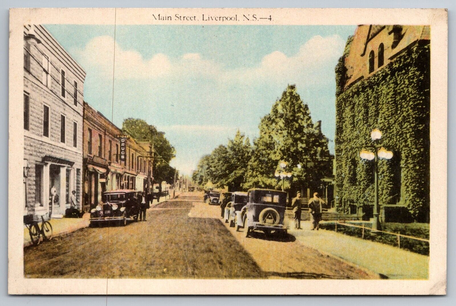 Main Street. Liverpool Nova Scotia Postcard