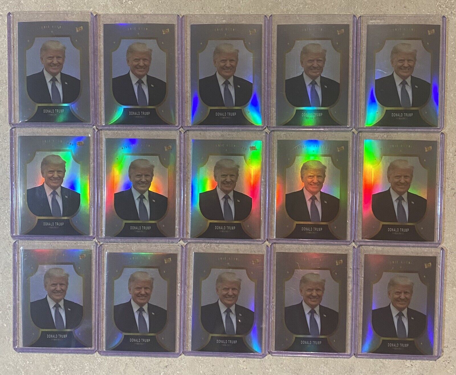 2023 PIECES OF THE PAST FAMOUS AMERICANS DONALD TRUMP CHROME REFRACTOR LOT