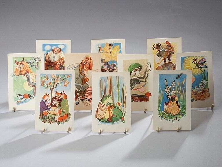 Tove Jansson, extremely rare Art cards nr 1-10 from 1941
