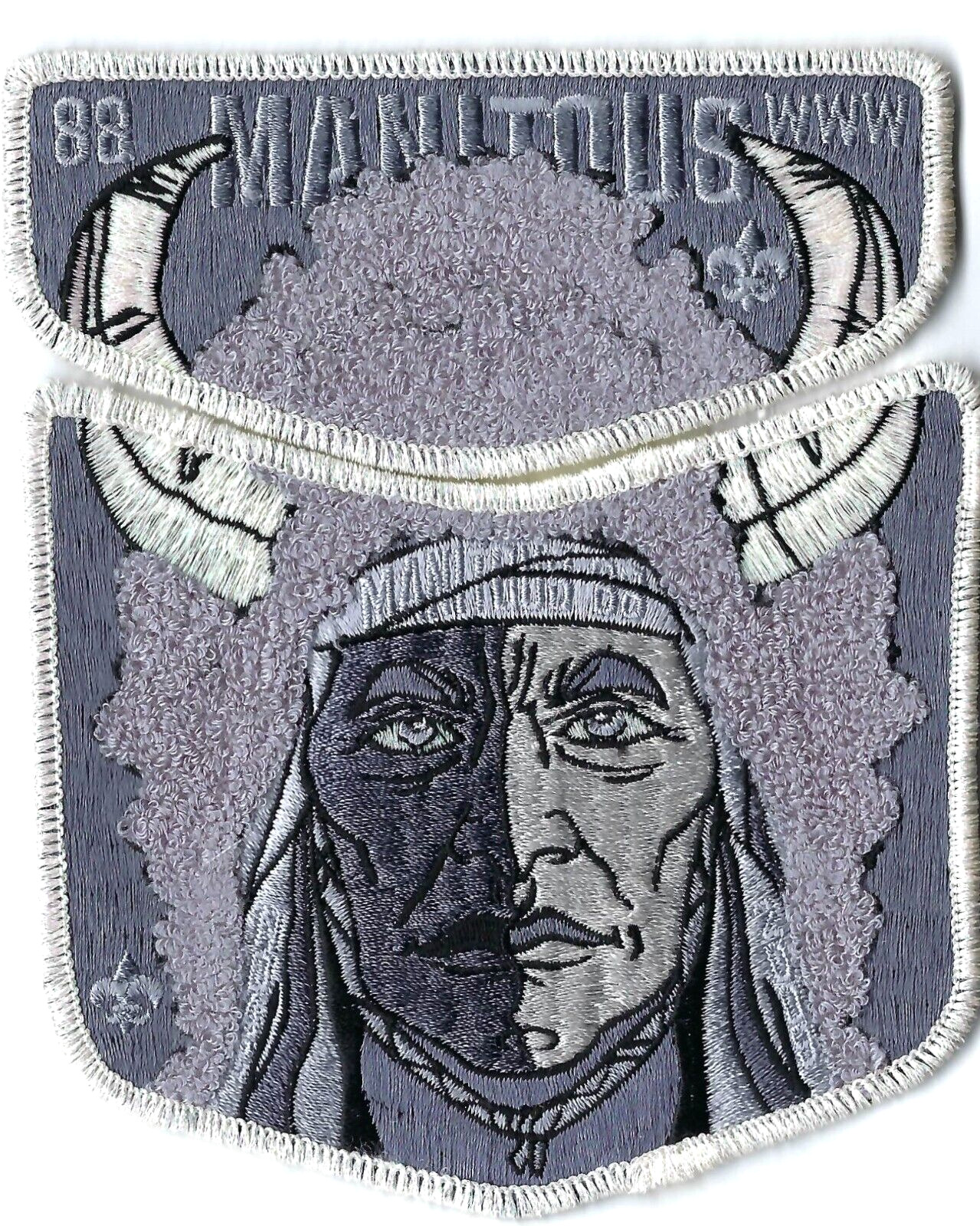 NOAC Manitous Lodge 88 OA Flap Set 2009 Chenille with Iridescent Border n Horns