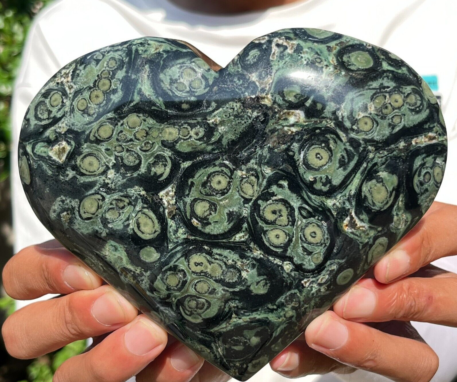 2.67LB Large Natural Kambaba Jasper Heart Quartz Crystal Hearts Reiki Healing