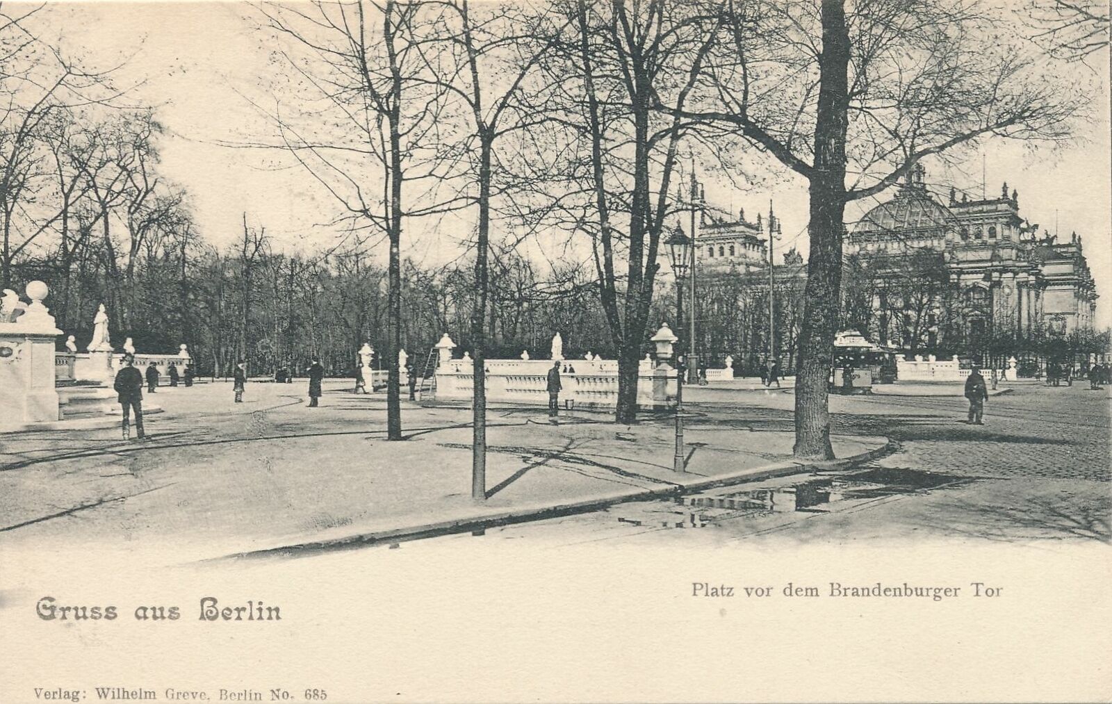 BERLIN - Platz vor dem Brandenburger Tor Gruss aus Berlin-Germany-udb (pre 1908)
