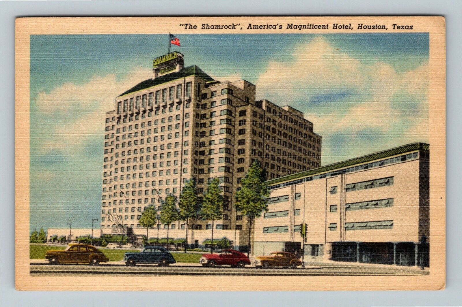 Houston TX-Texas, The Shamrock America Magnificent Hotel Vintage Postcard