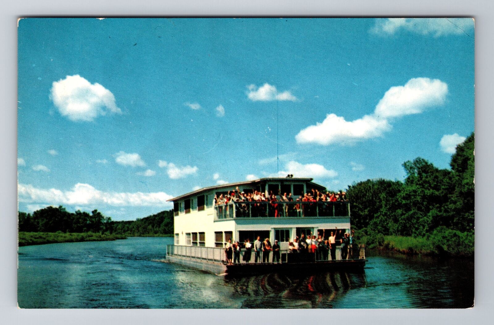 Soo Junction MI-Michigan, River Boat Tahquamenon, Antique Vintage Postcard